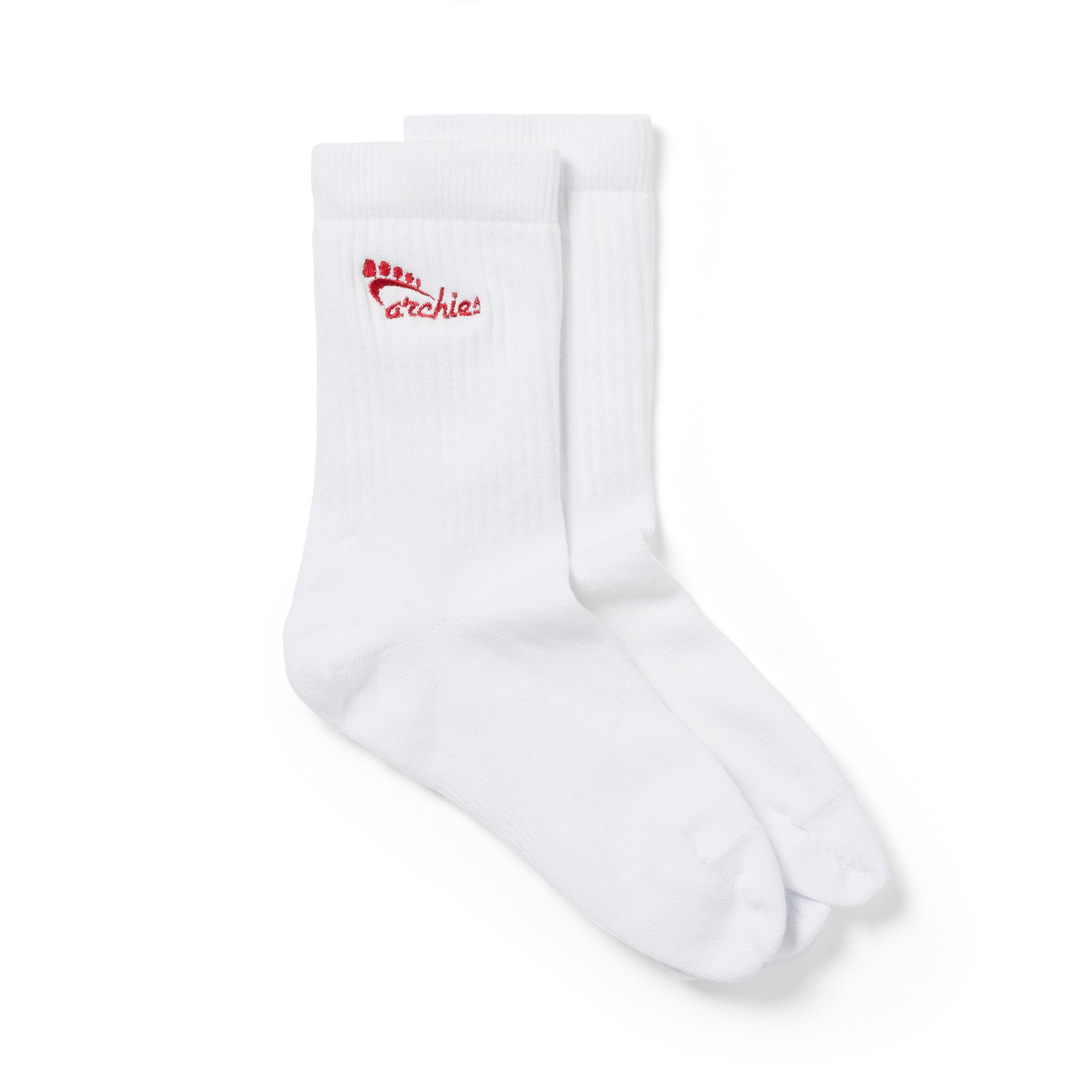 Performance Crew Socks - White - Classic Flexible Sandals
