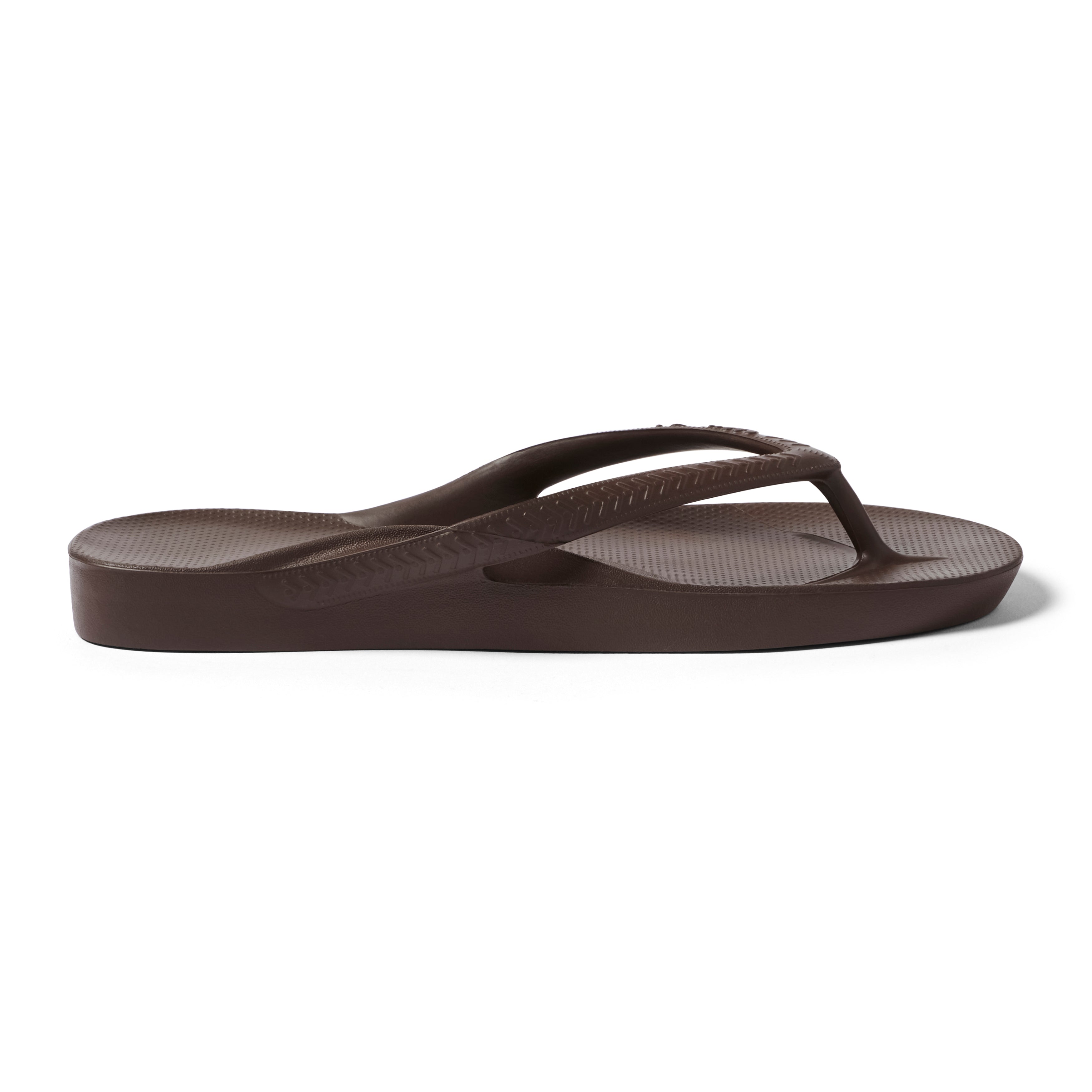 Arch Support Flip Flops - Classic - Brown - Easy Wear Support Slides