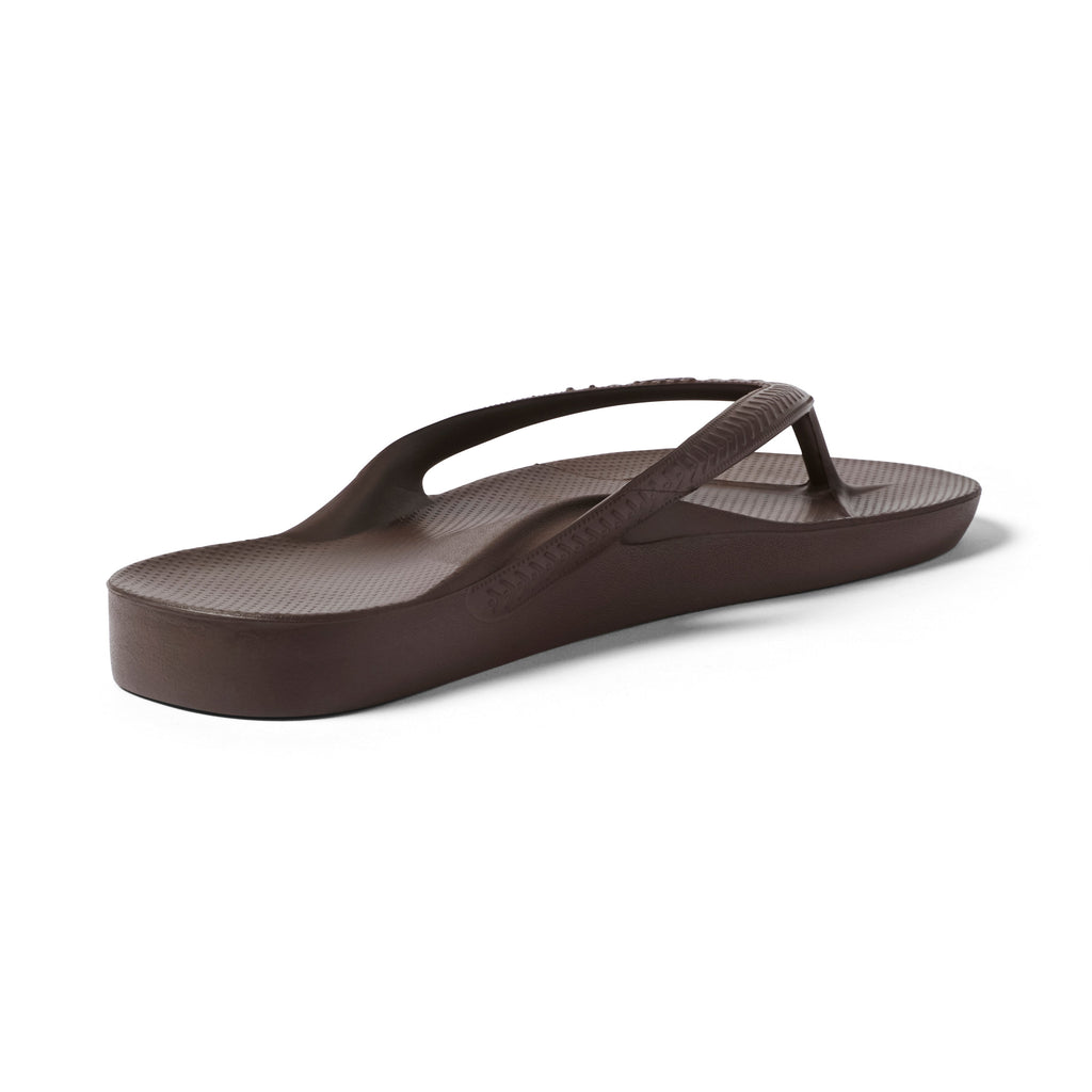 Arch Support Flip Flops - Classic - Brown - Easy Wear Support Slides