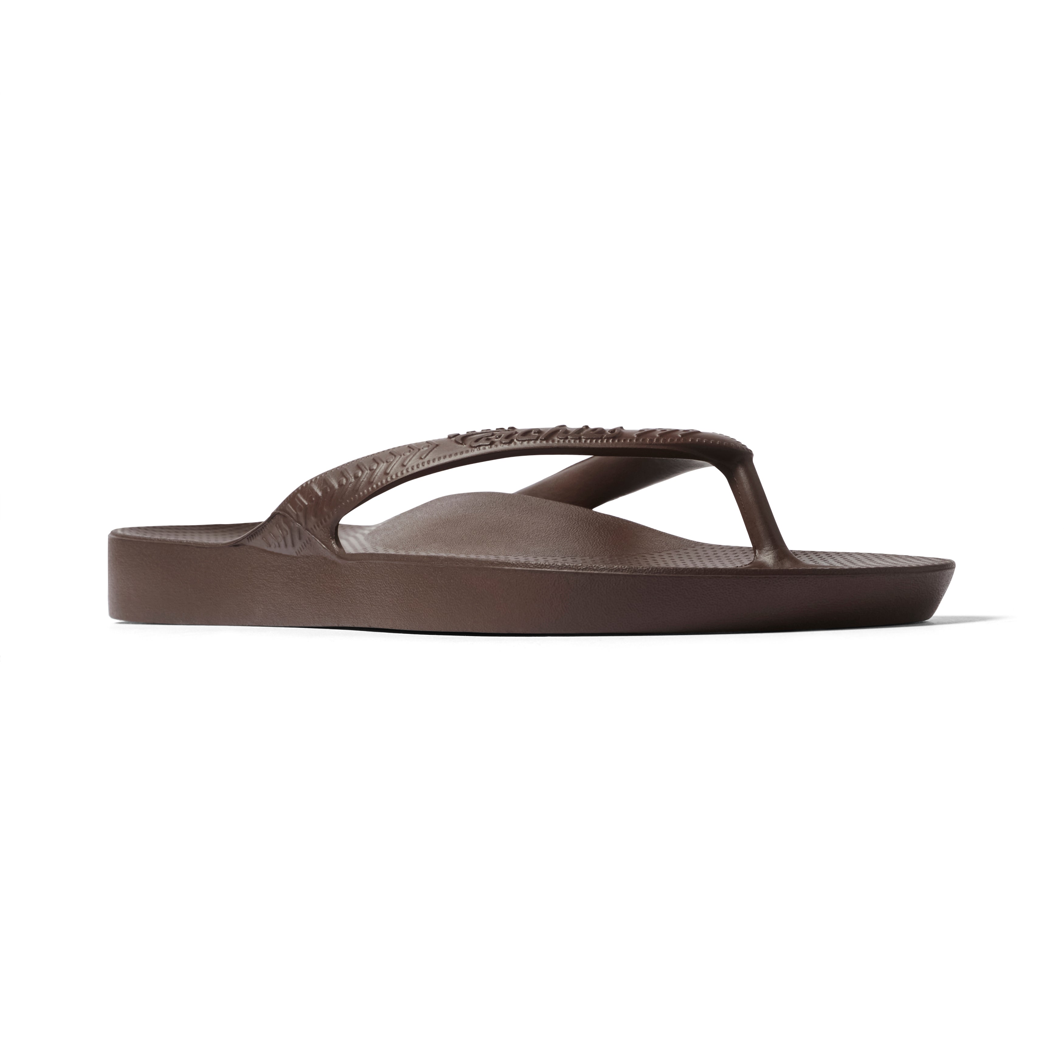 Arch Support Flip Flops - Classic - Brown - Easy Wear Support Slides