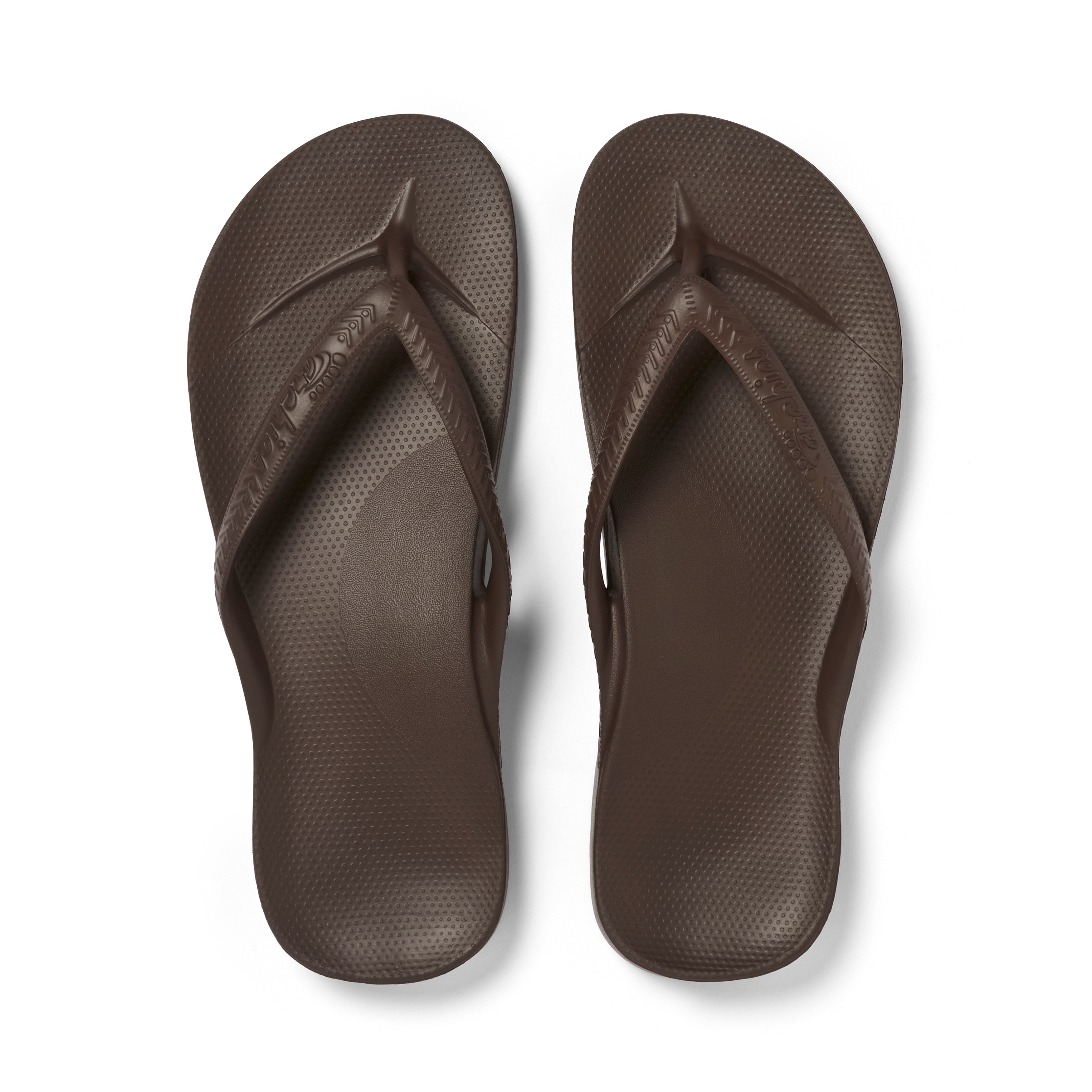 Arch Support Flip Flops - Classic - Brown - Easy Wear Support Slides