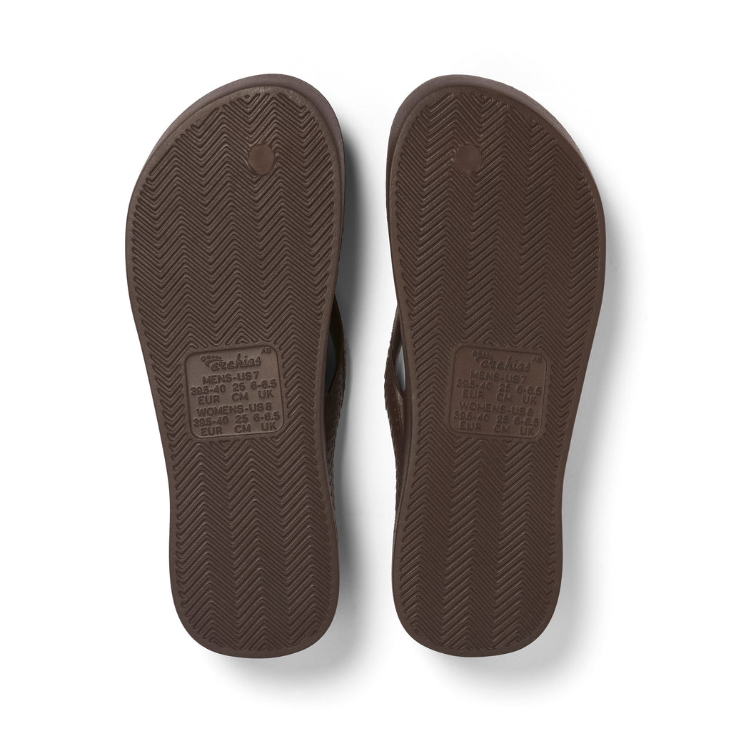 Arch Support Flip Flops - Classic - Brown - Easy Wear Support Slides