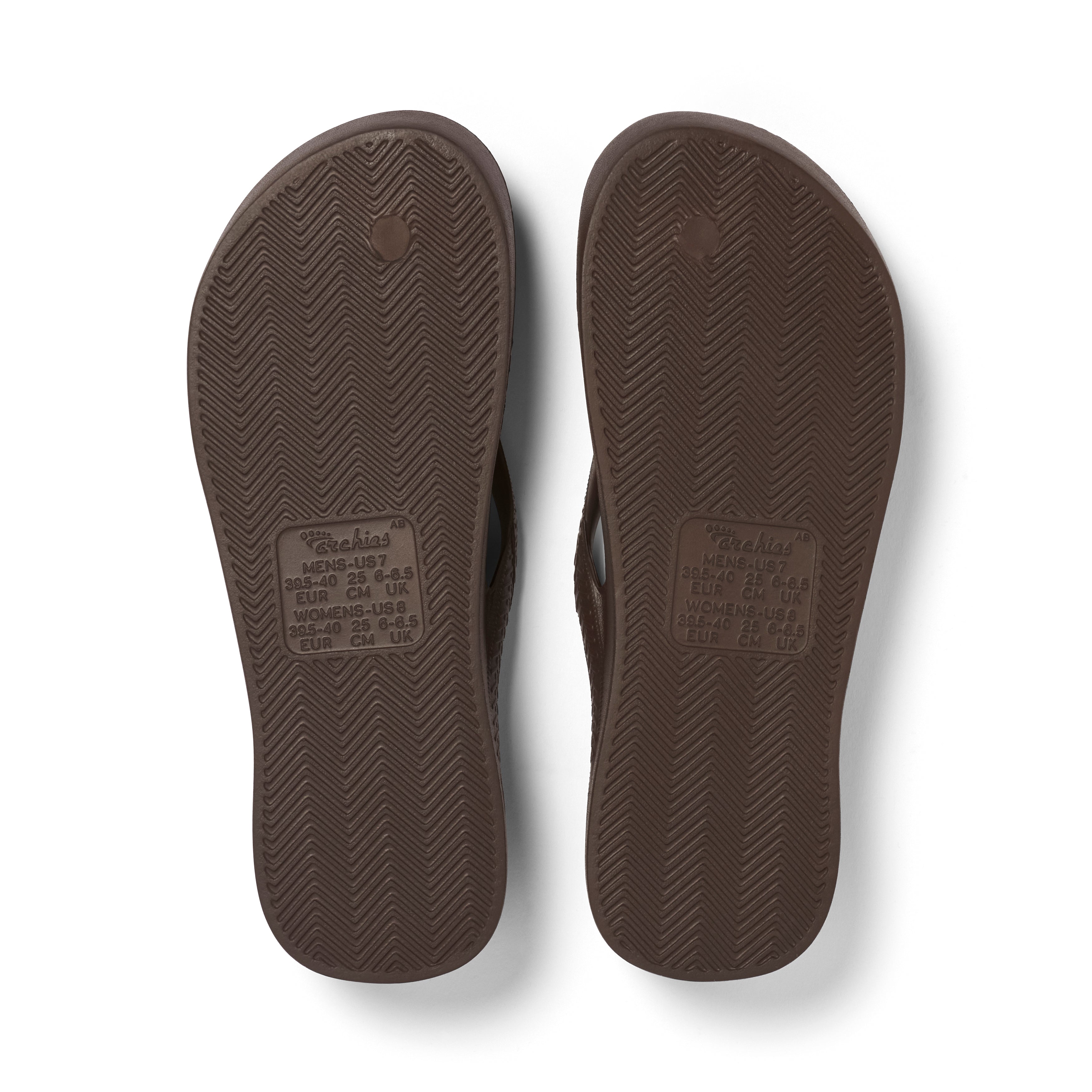 Arch Support Flip Flops - Classic - Brown - Easy Wear Support Slides