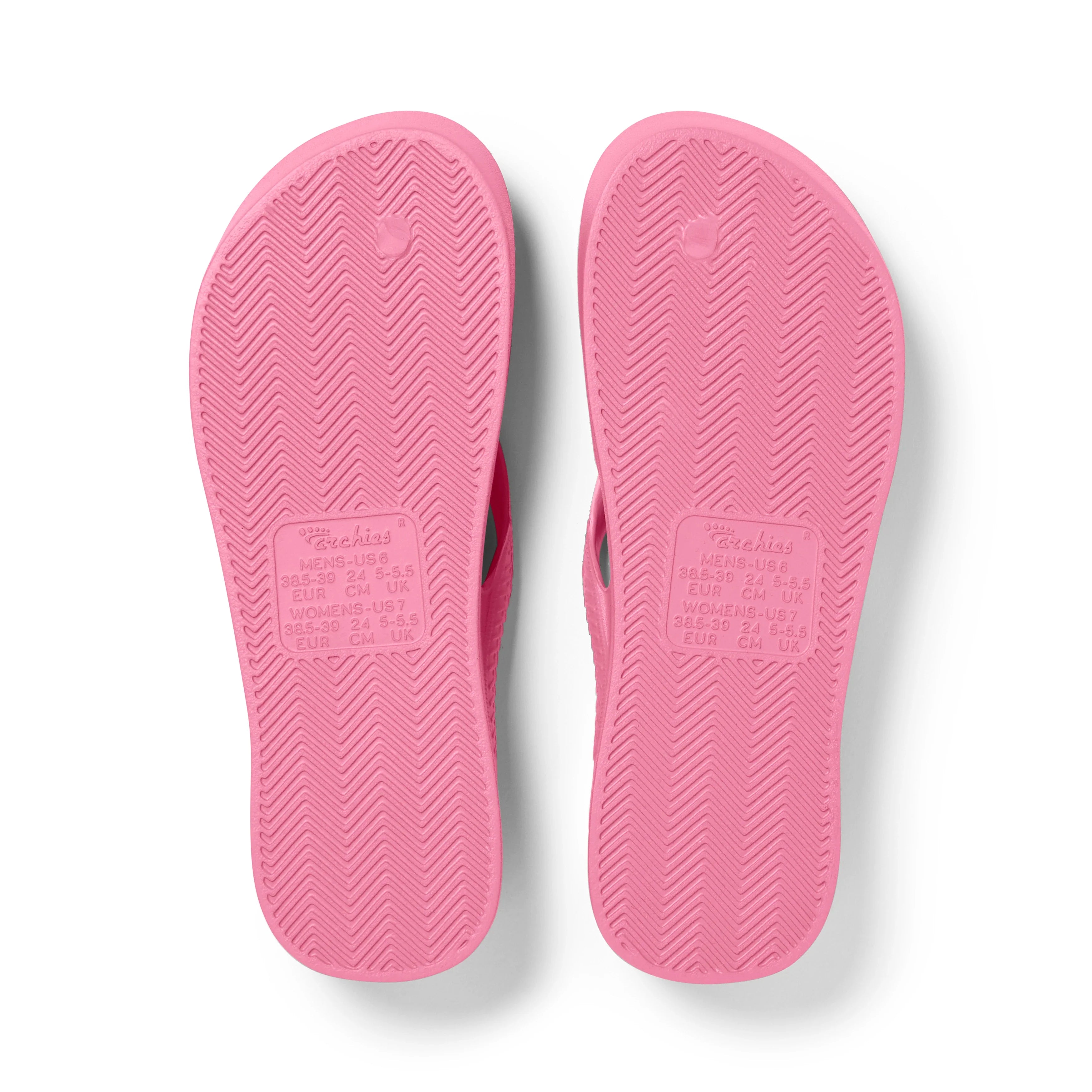 Arch Support Flip Flops - Classic - Hot Pink - Pool Ready Walking Sandals