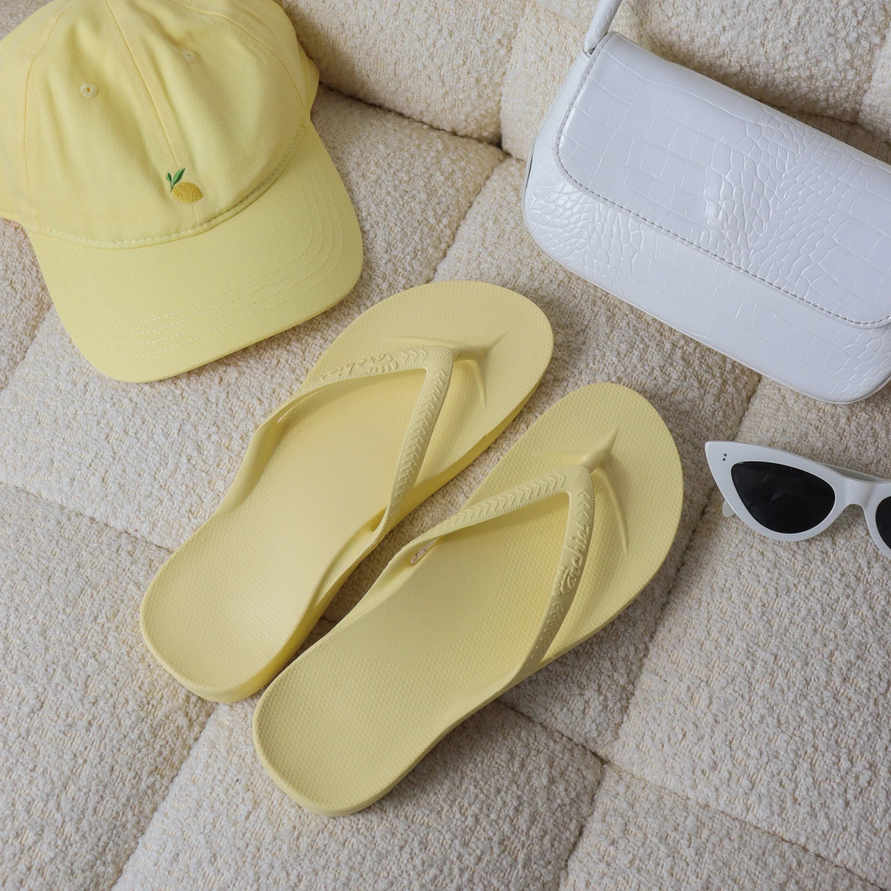 Arch Support Flip Flops - Classic - Lemon - Pool Ready Warm Weather Sandals