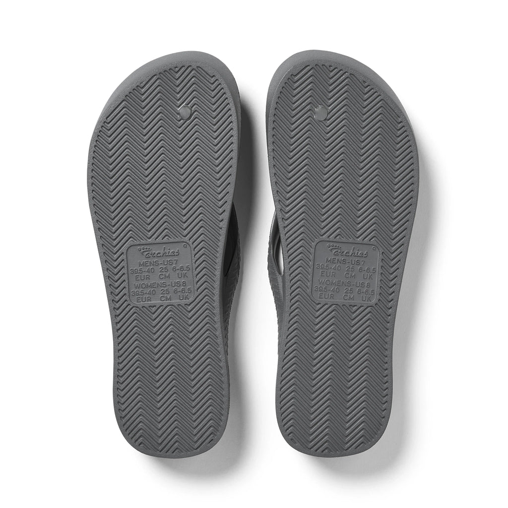 Arch Support Flip Flops - Classic - Charcoal - Walk Ready Easy Fit Slides