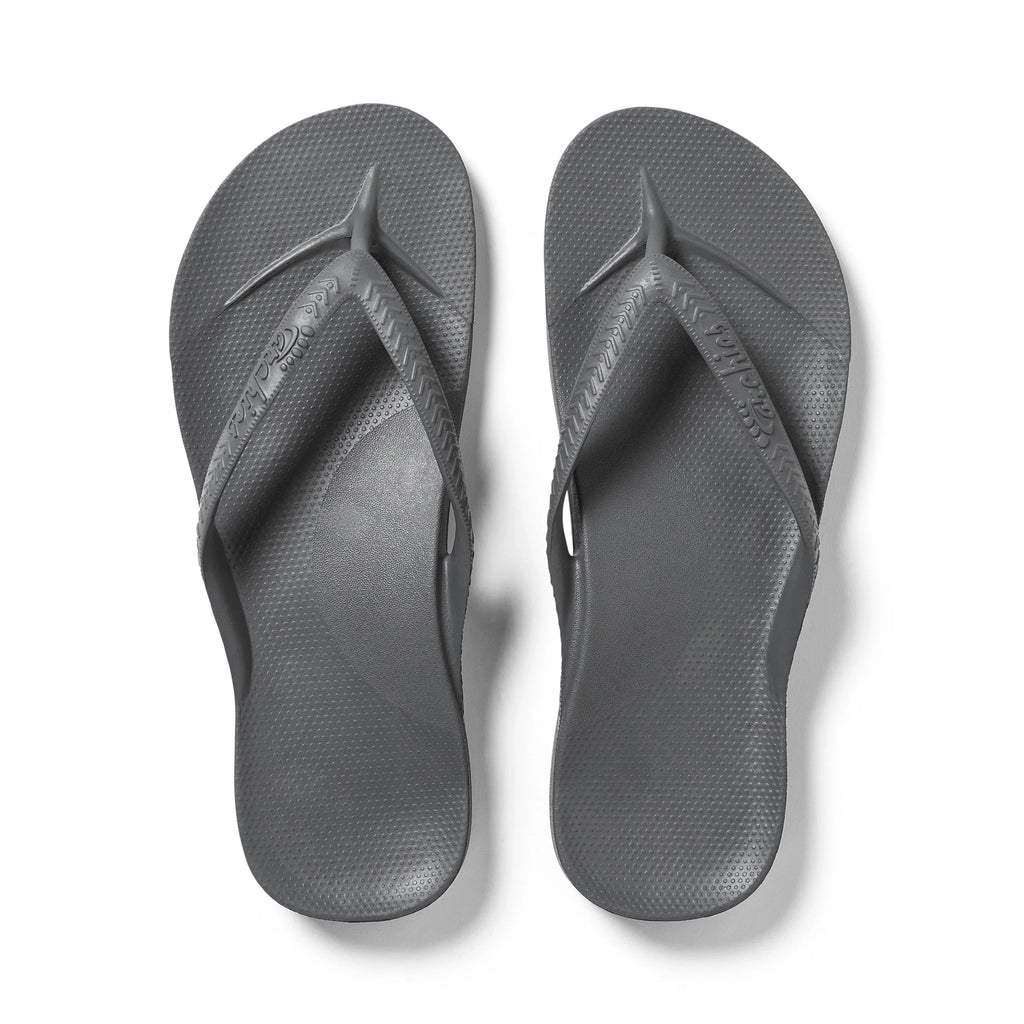Arch Support Flip Flops - Classic - Charcoal - Walk Ready Easy Fit Slides