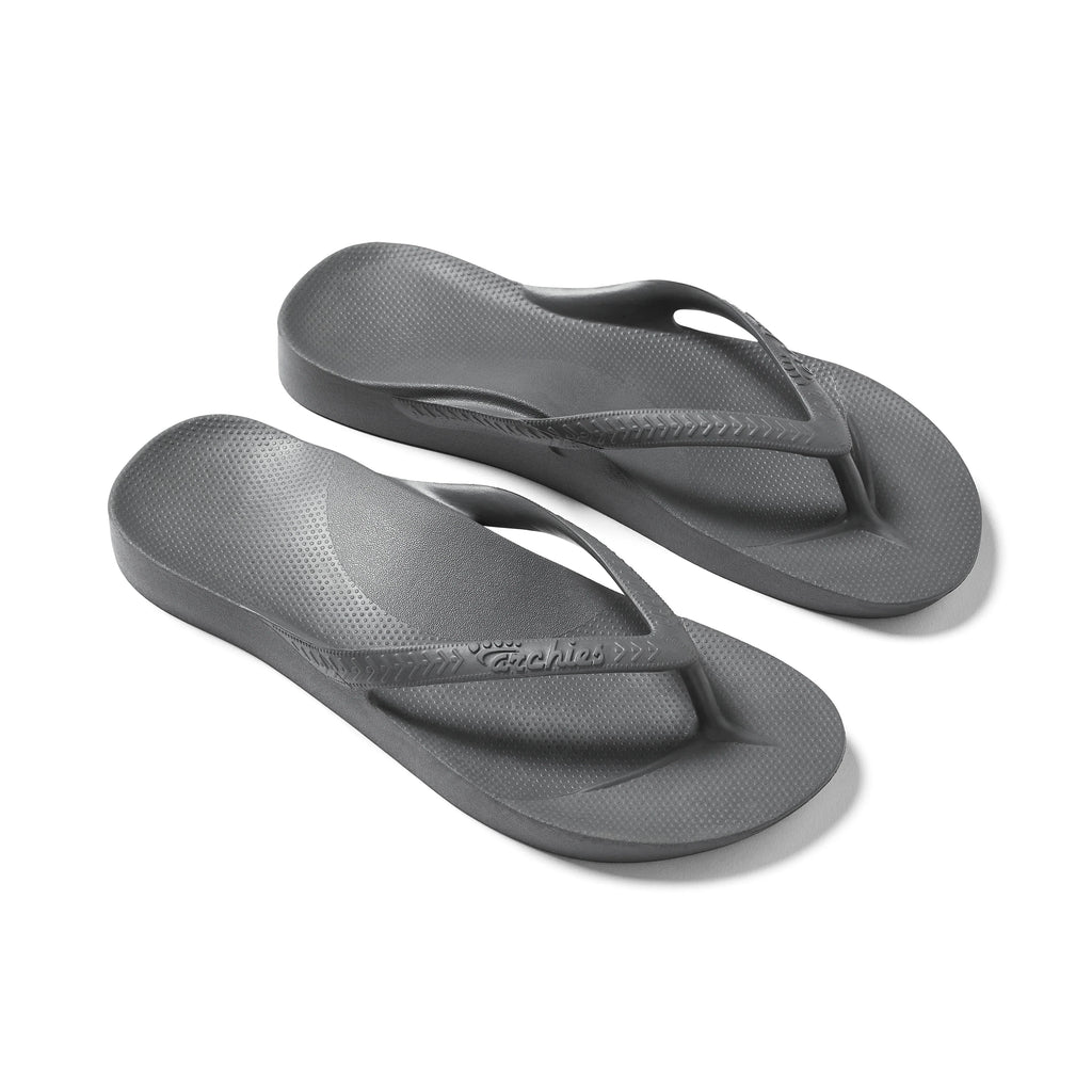 Arch Support Flip Flops - Classic - Charcoal - Walk Ready Easy Fit Slides