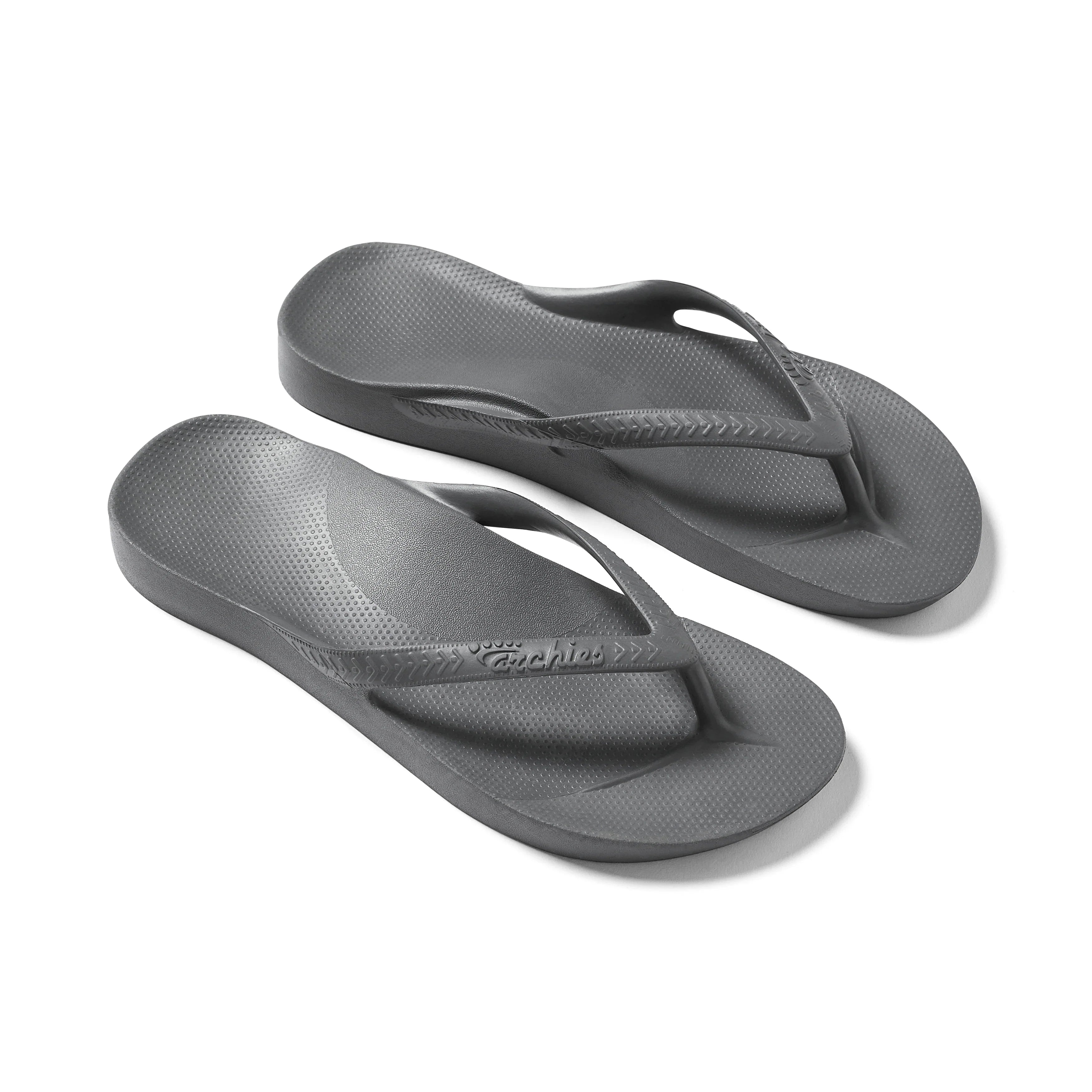Arch Support Flip Flops - Classic - Charcoal - Walk Ready Easy Fit Slides