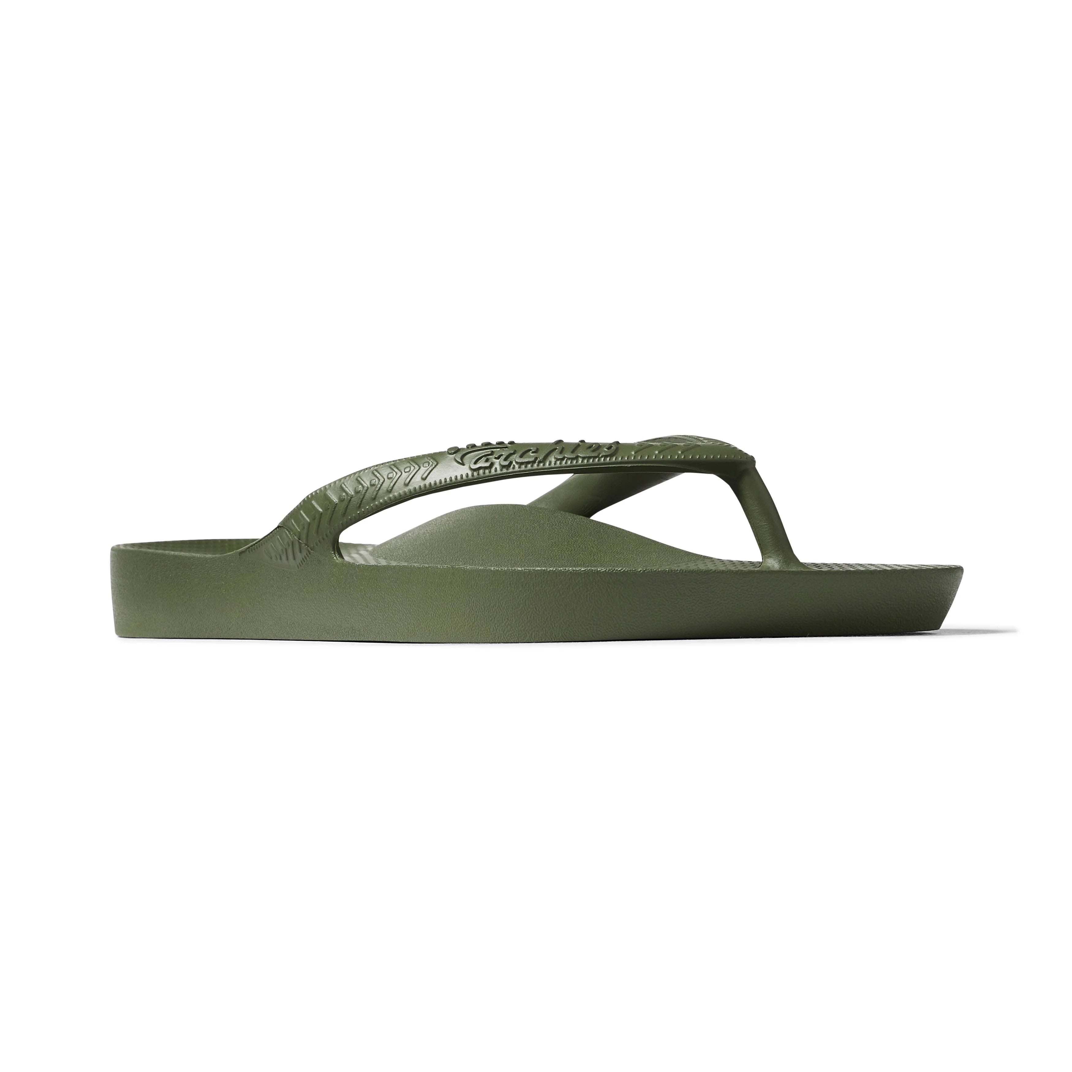 Arch Support Flip Flops - Classic - Olive - Supportive Beach Sandals