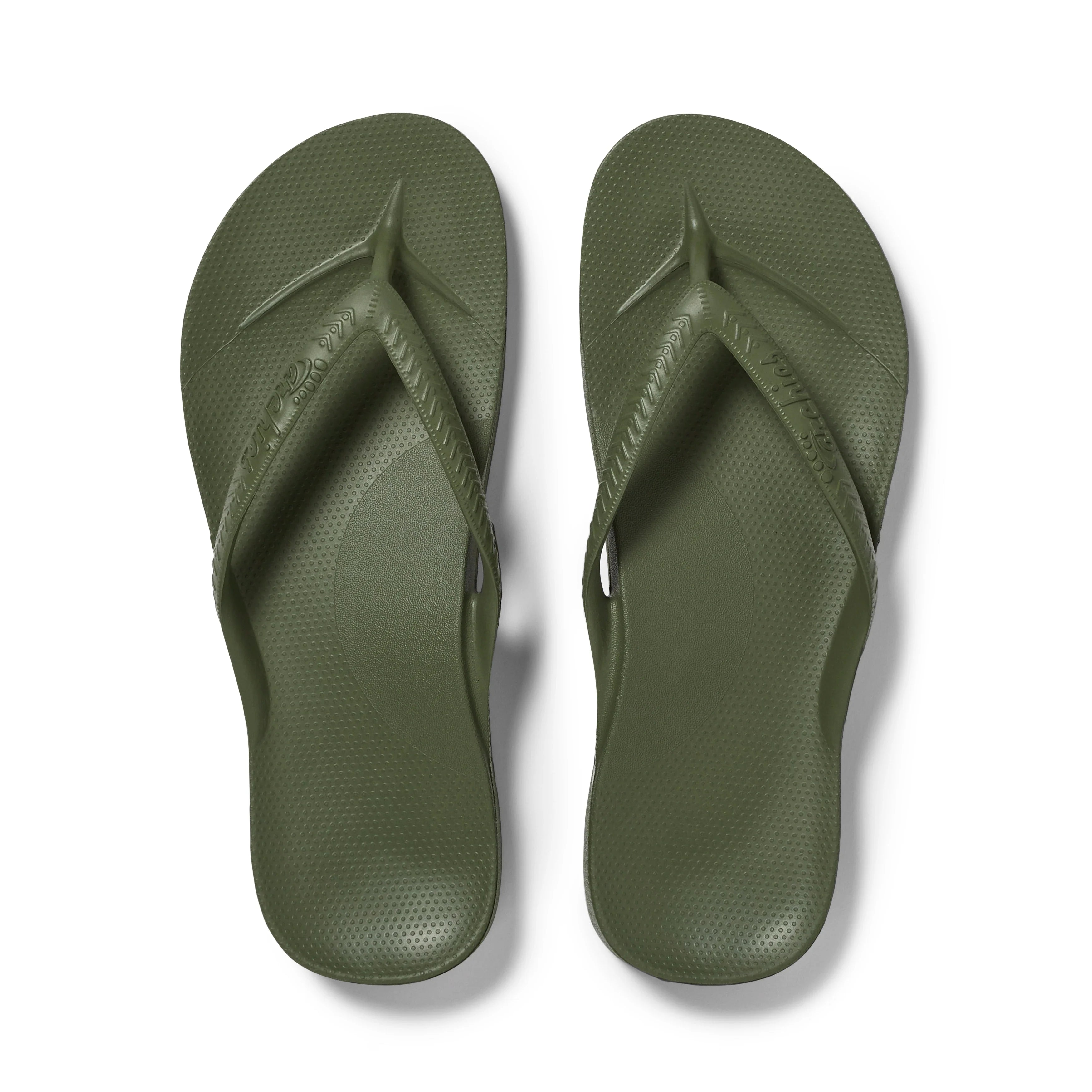 Arch Support Flip Flops - Classic - Olive - Supportive Beach Sandals