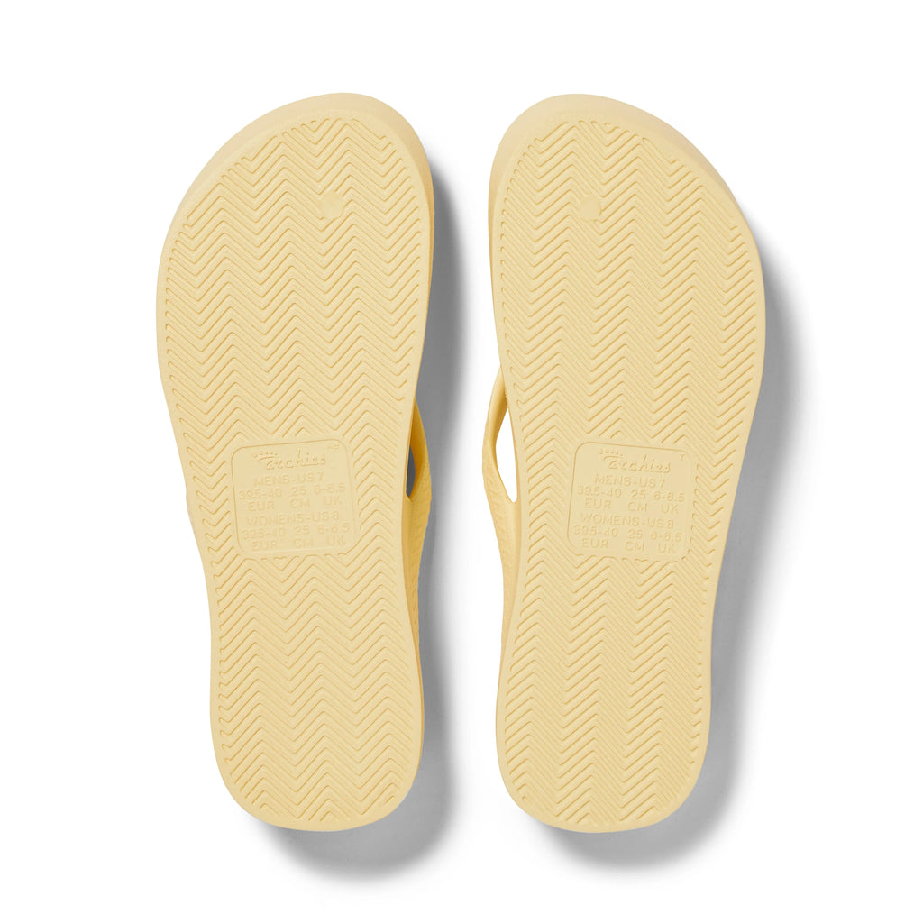 Arch Support Flip Flops - Classic - Lemon - Pool Ready Warm Weather Sandals
