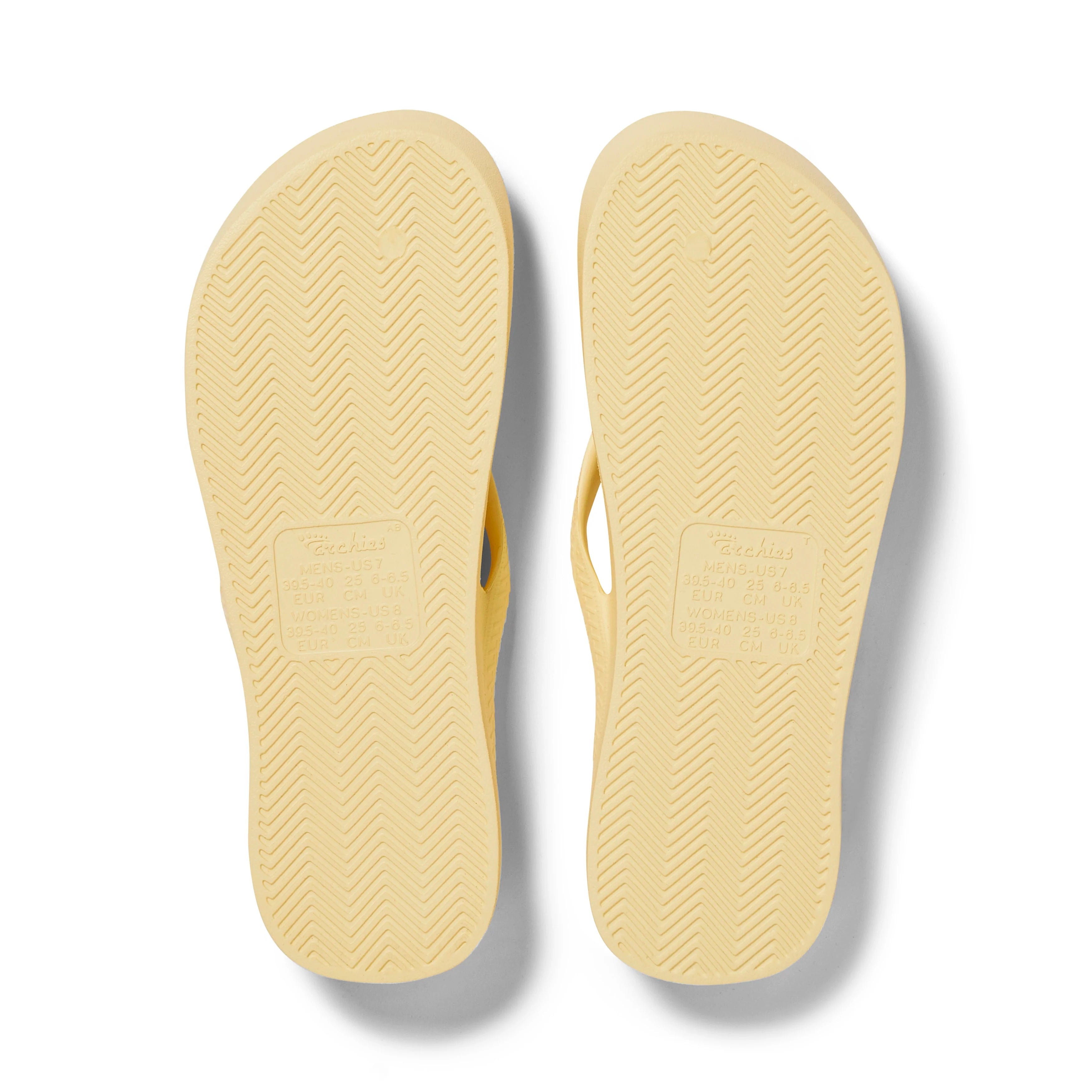 Arch Support Flip Flops - Classic - Lemon - Pool Ready Warm Weather Sandals