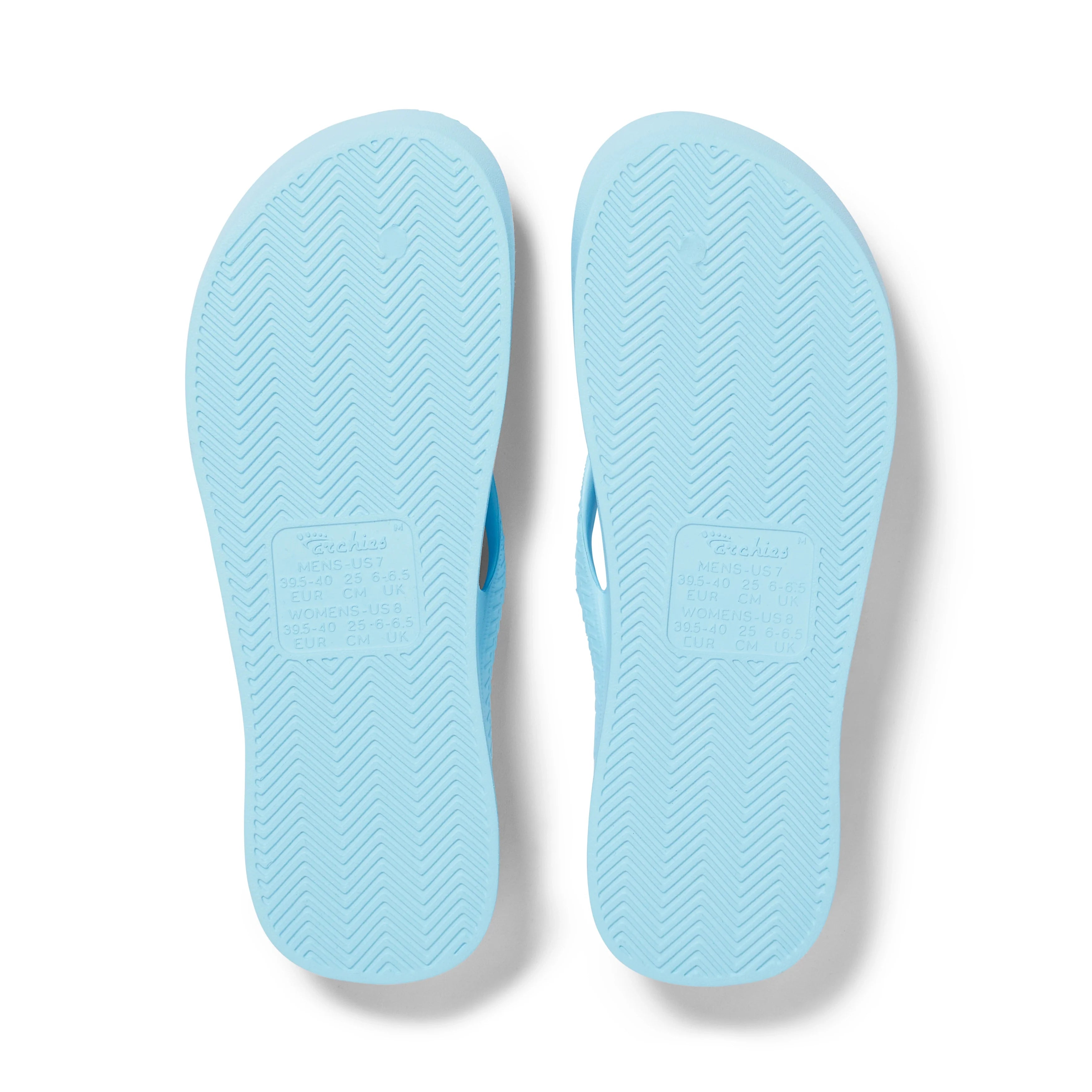 Arch Support Flip Flops - Classic - Sky Blue - Soft Step Vacation Sandals