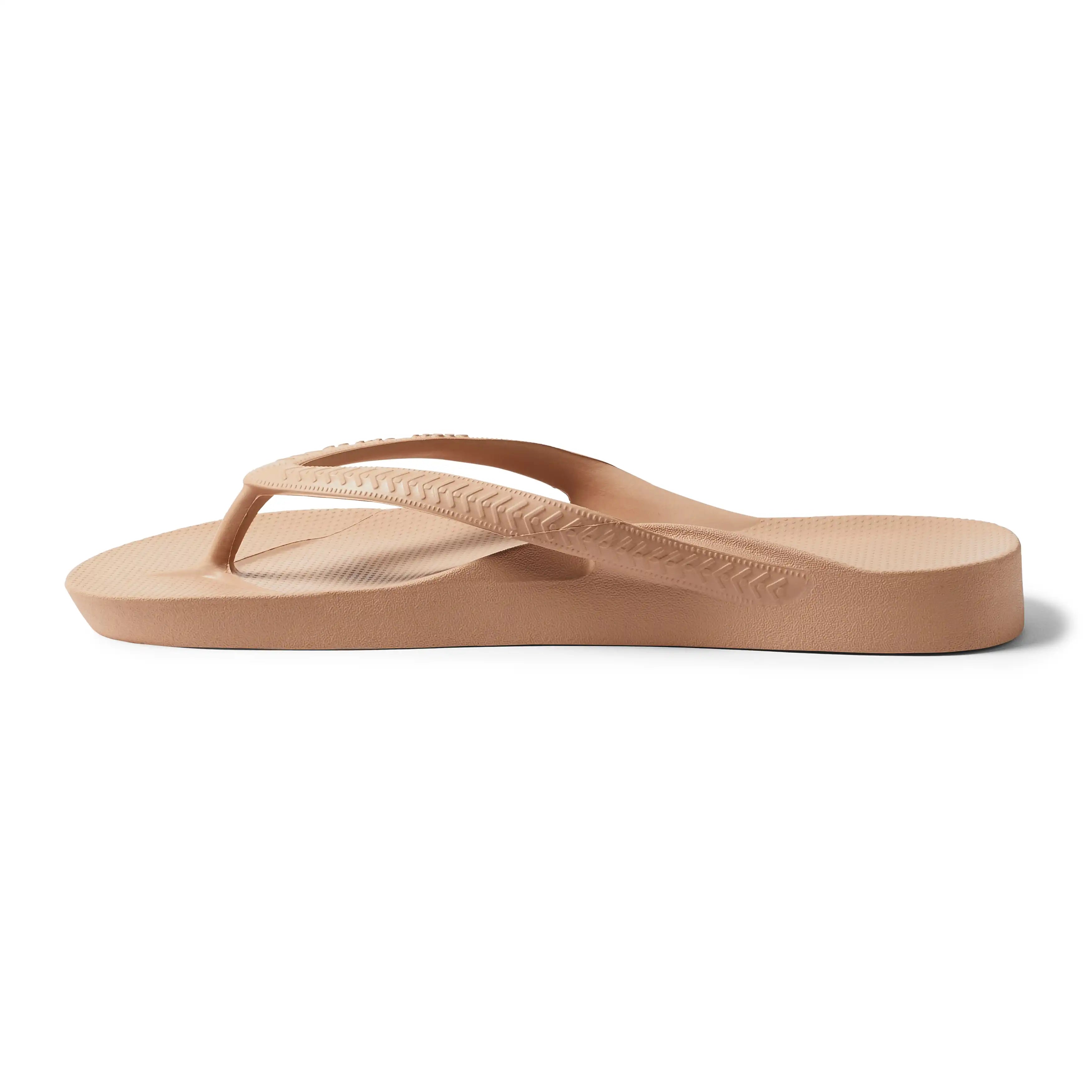 Arch Support Flip Flops - Classic - Tan - Daily Everyday Sandals