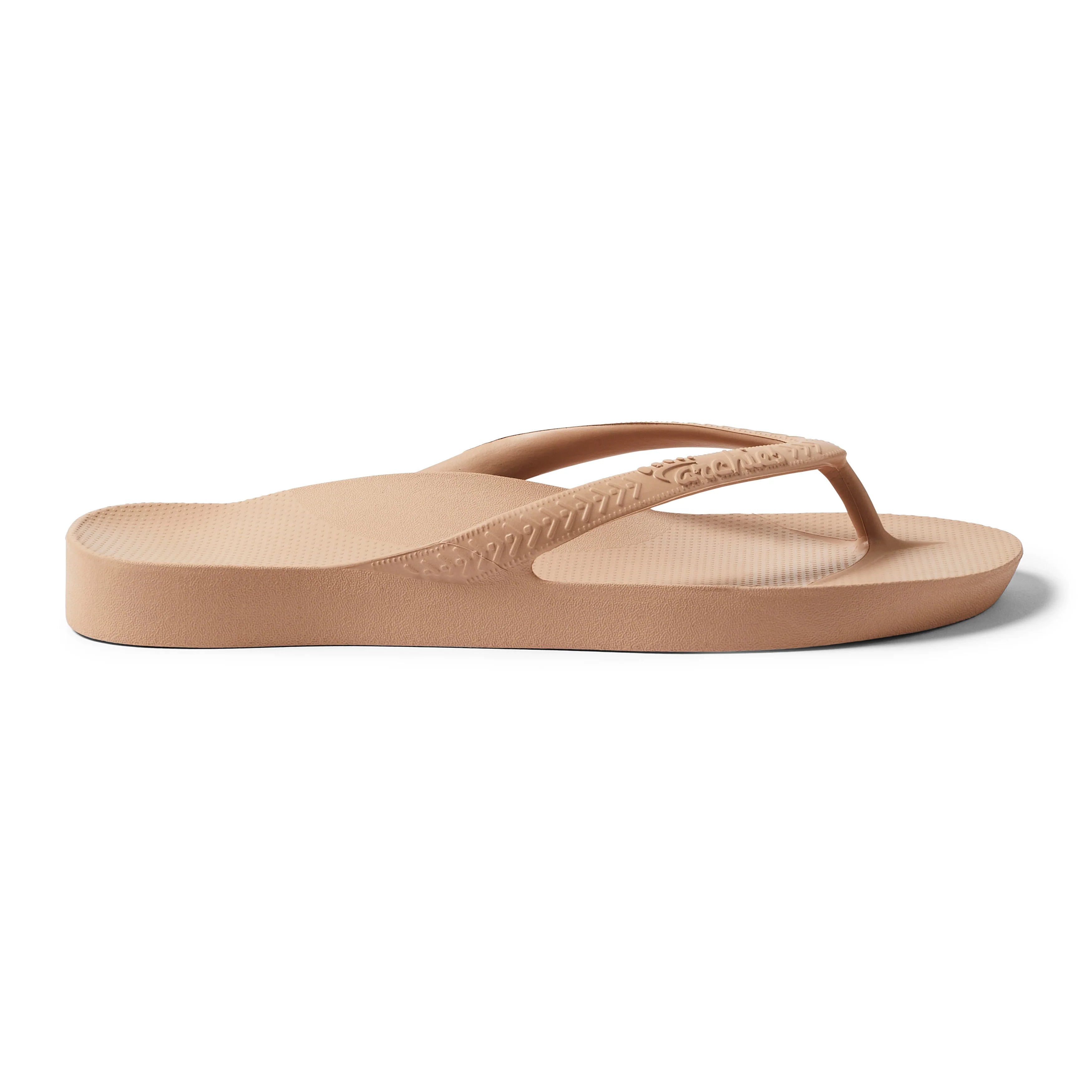 Arch Support Flip Flops - Classic - Tan - Daily Everyday Sandals