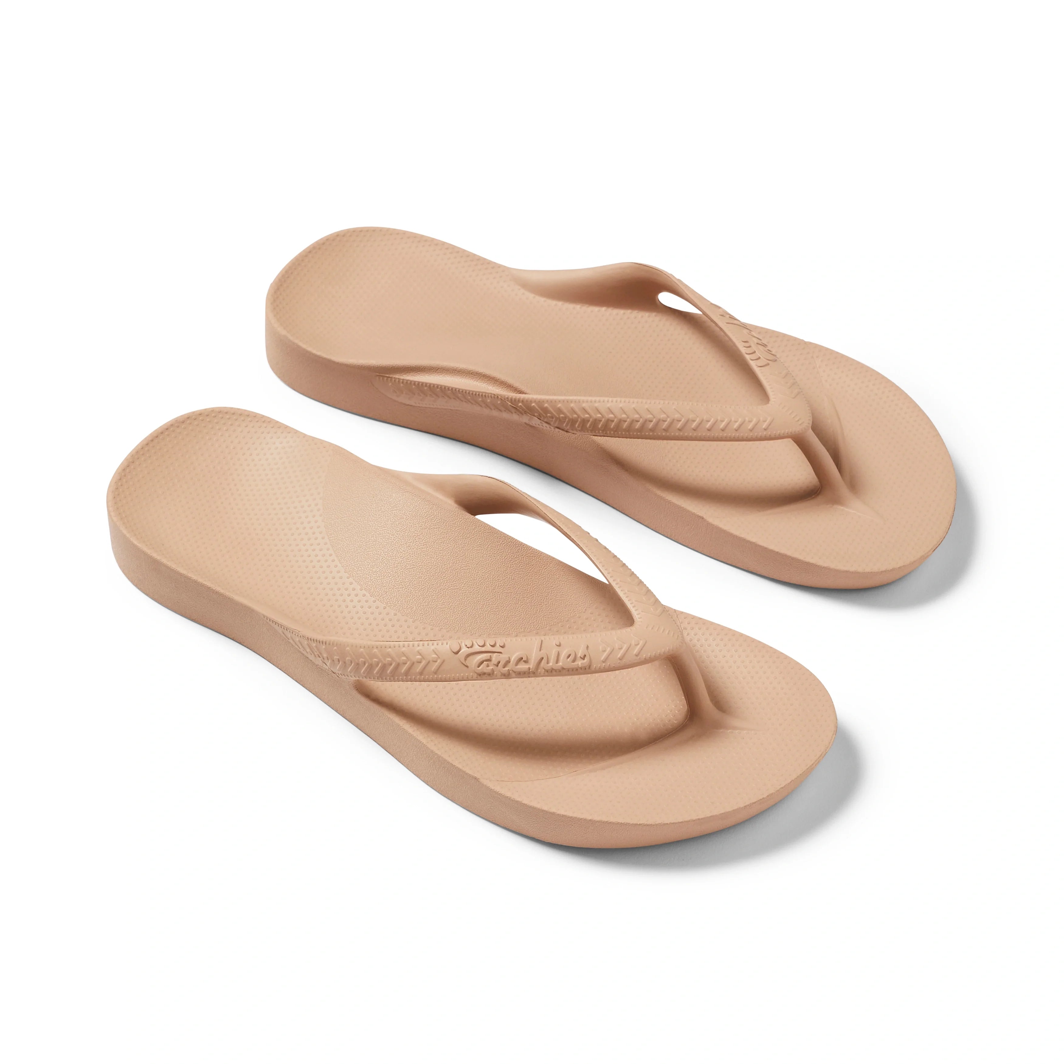 Arch Support Flip Flops - Classic - Tan - Daily Everyday Sandals