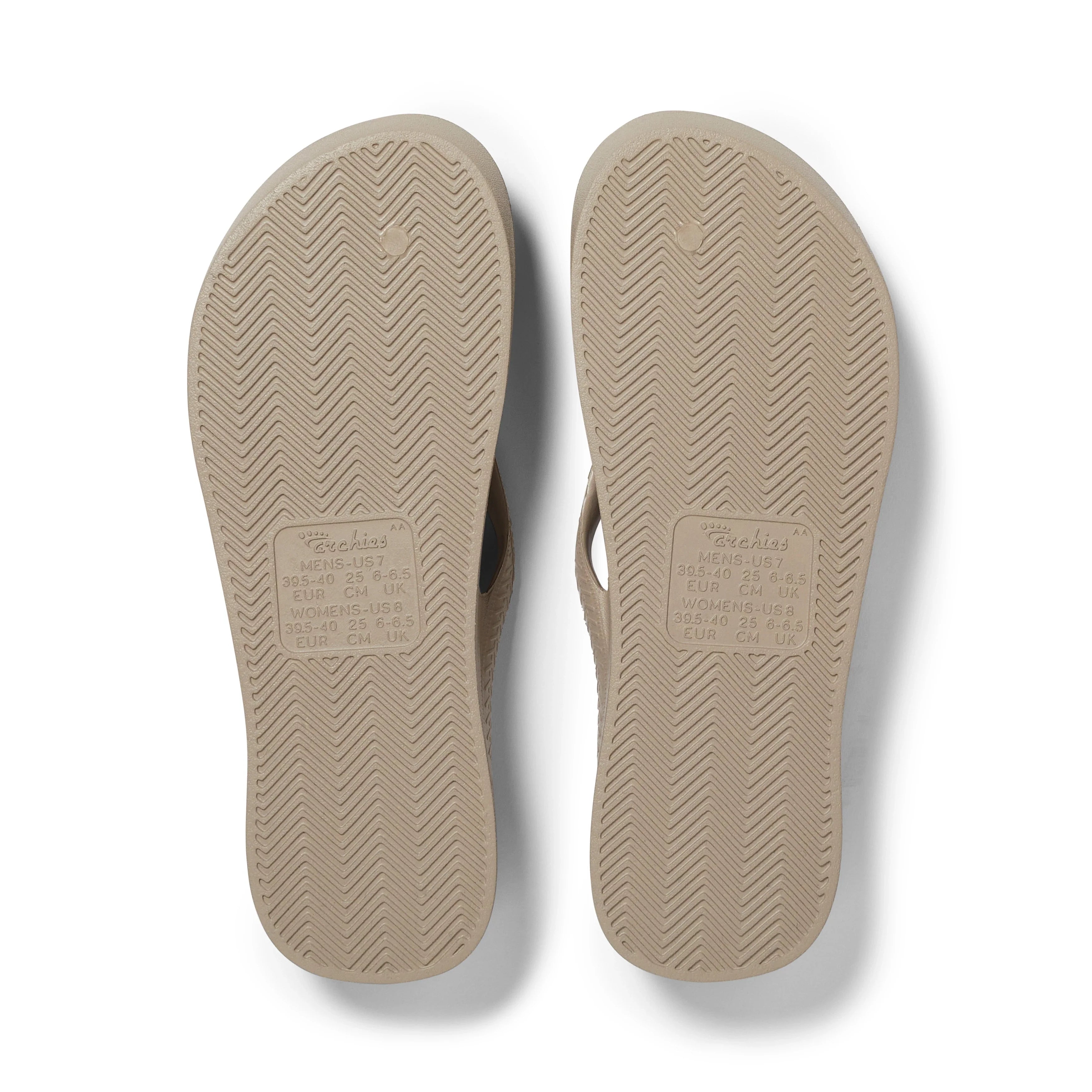 Arch Support Flip Flops - Classic - Taupe - Beach Ready Flip Flops