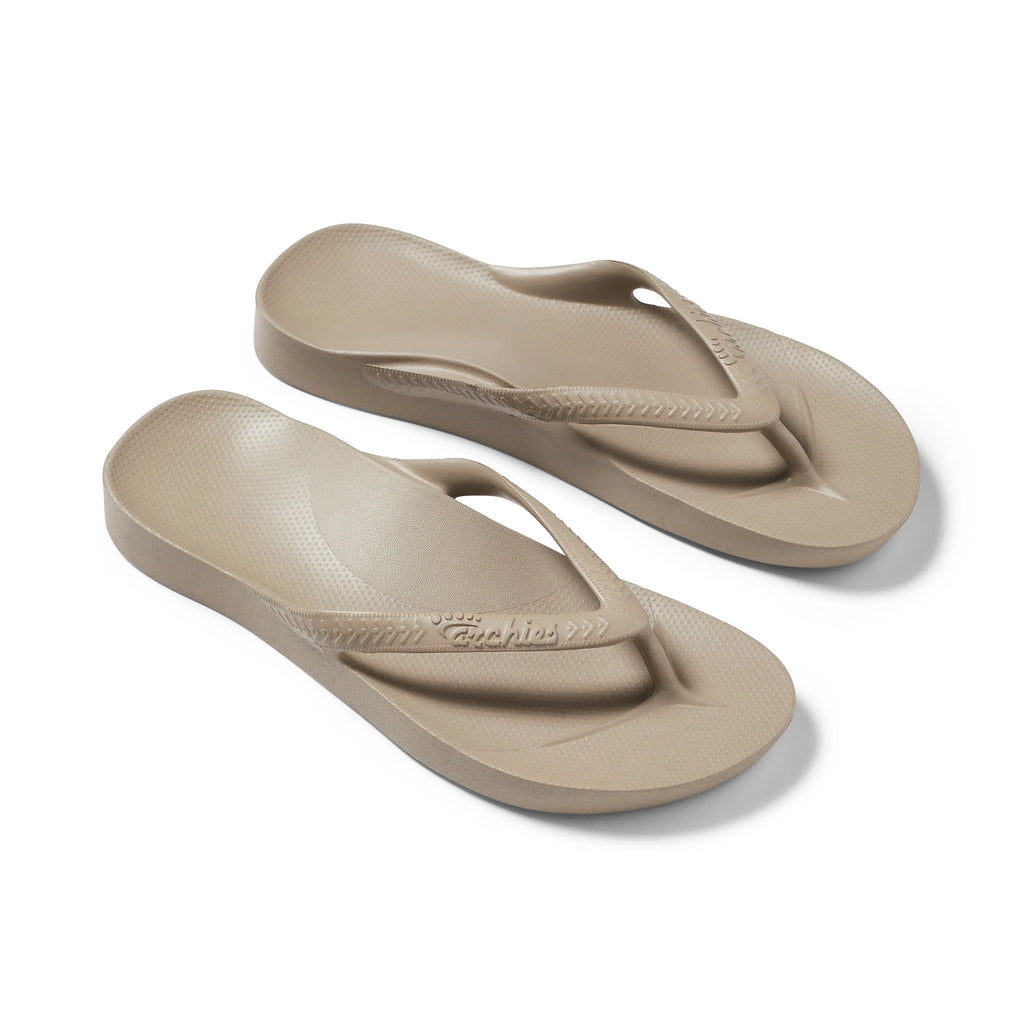 Arch Support Flip Flops - Classic - Taupe - Beach Ready Flip Flops