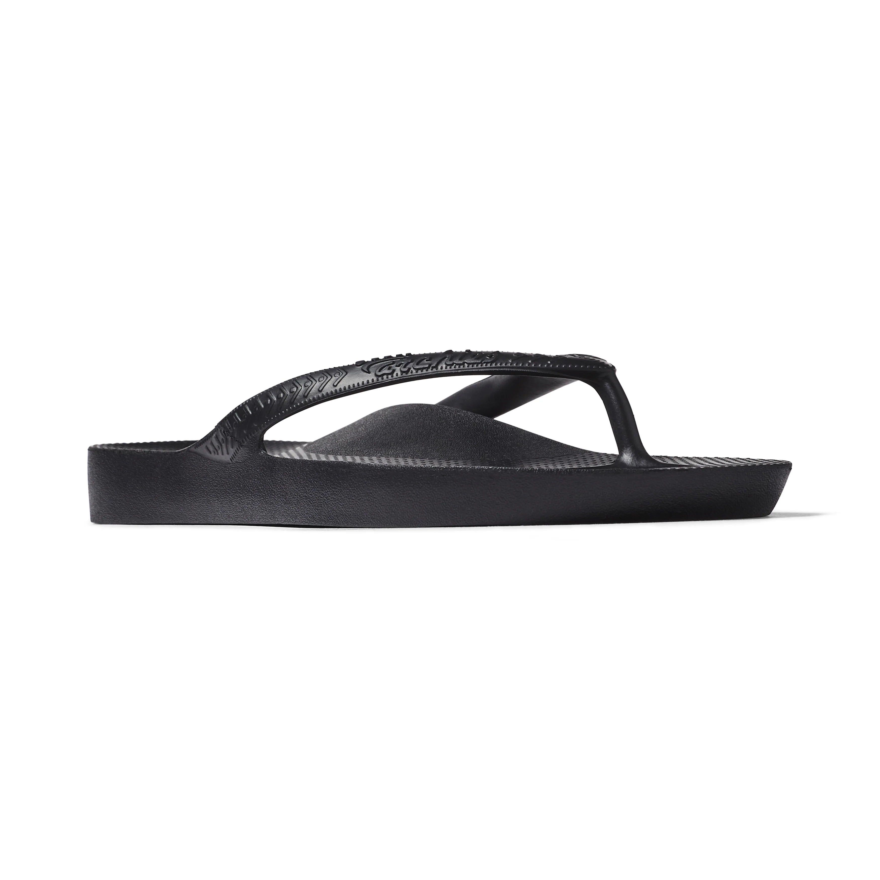 Arch Support Flip Flops - Classic - Black - Cushioned Comfort Slides