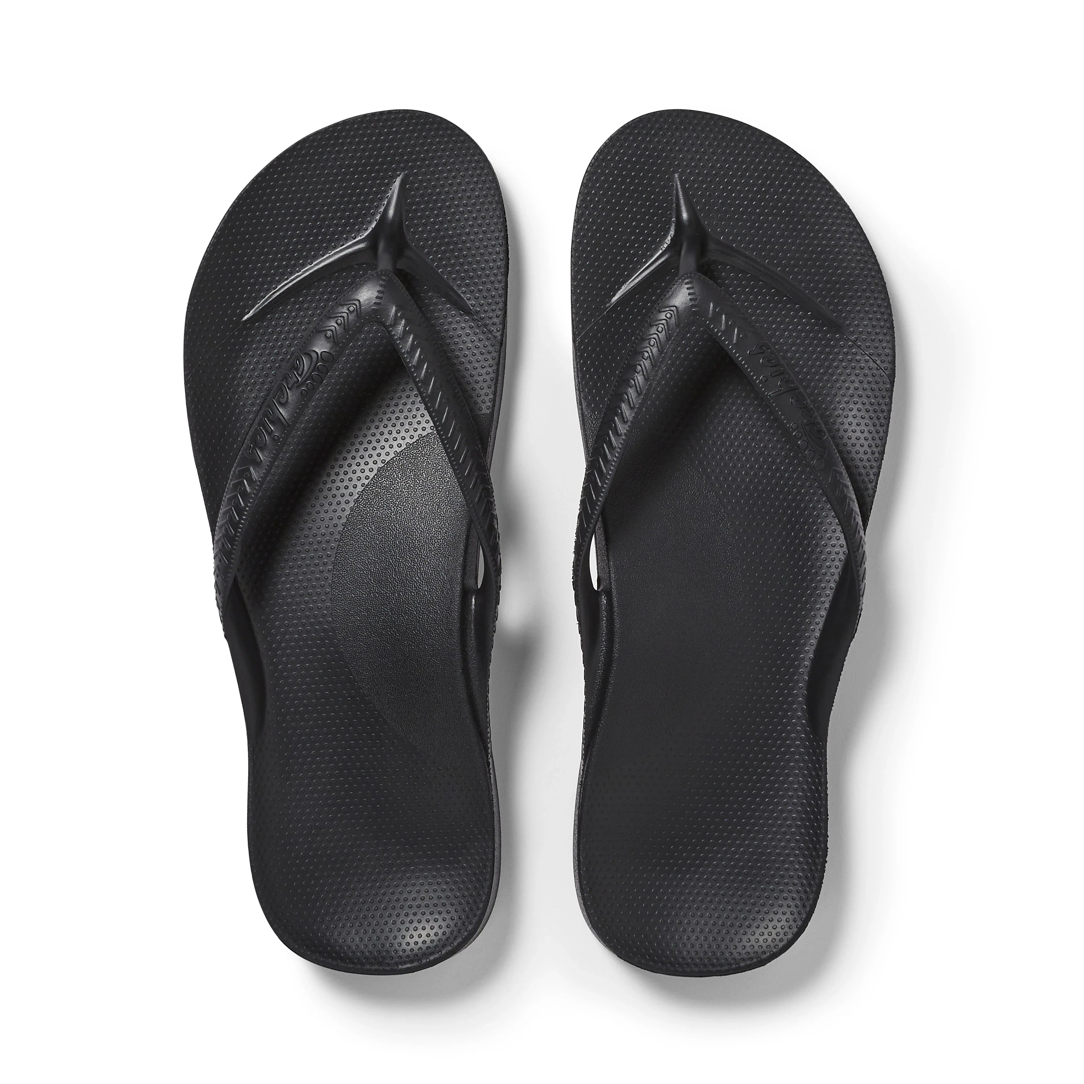 Arch Support Flip Flops - Classic - Black - Cushioned Comfort Slides