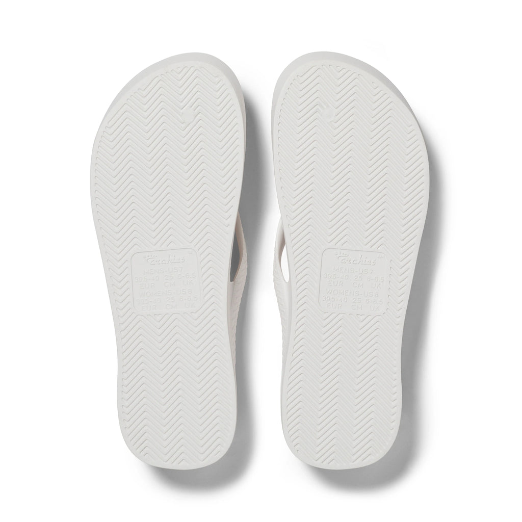 Arch Support Flip Flops - Classic - White - Daily Open Toe Sandals