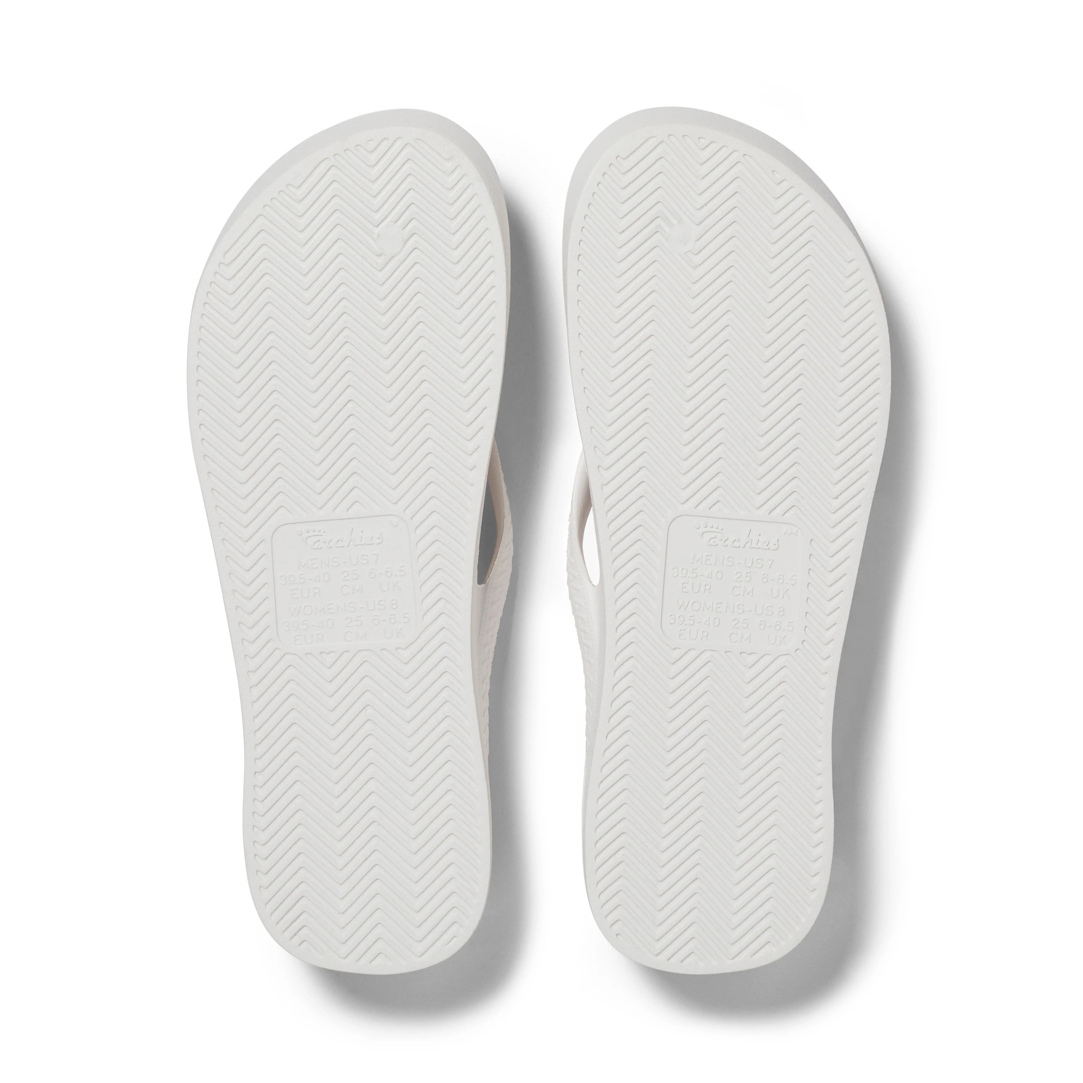 Arch Support Flip Flops - Classic - White - Daily Open Toe Sandals