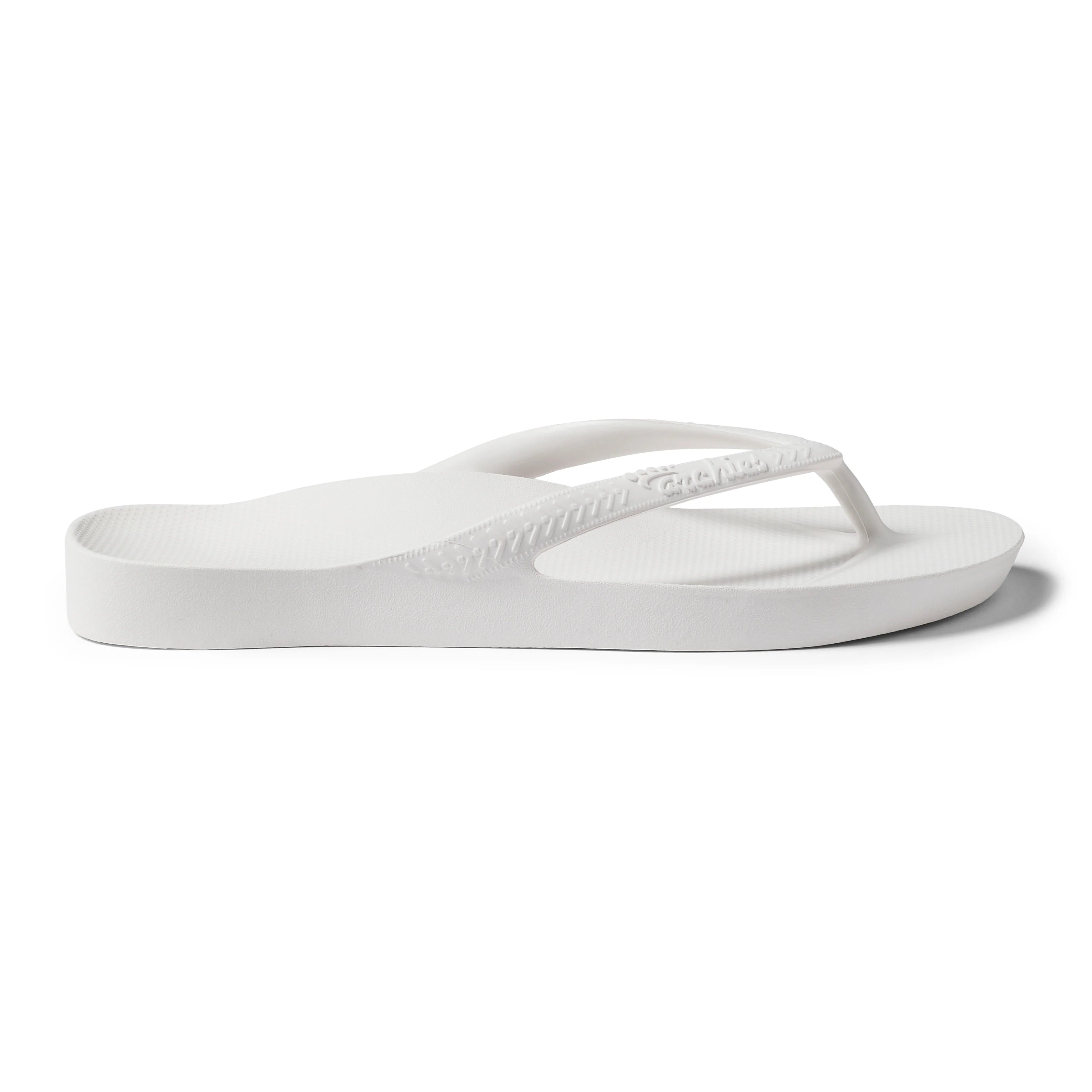 Arch Support Flip Flops - Classic - White - Daily Open Toe Sandals