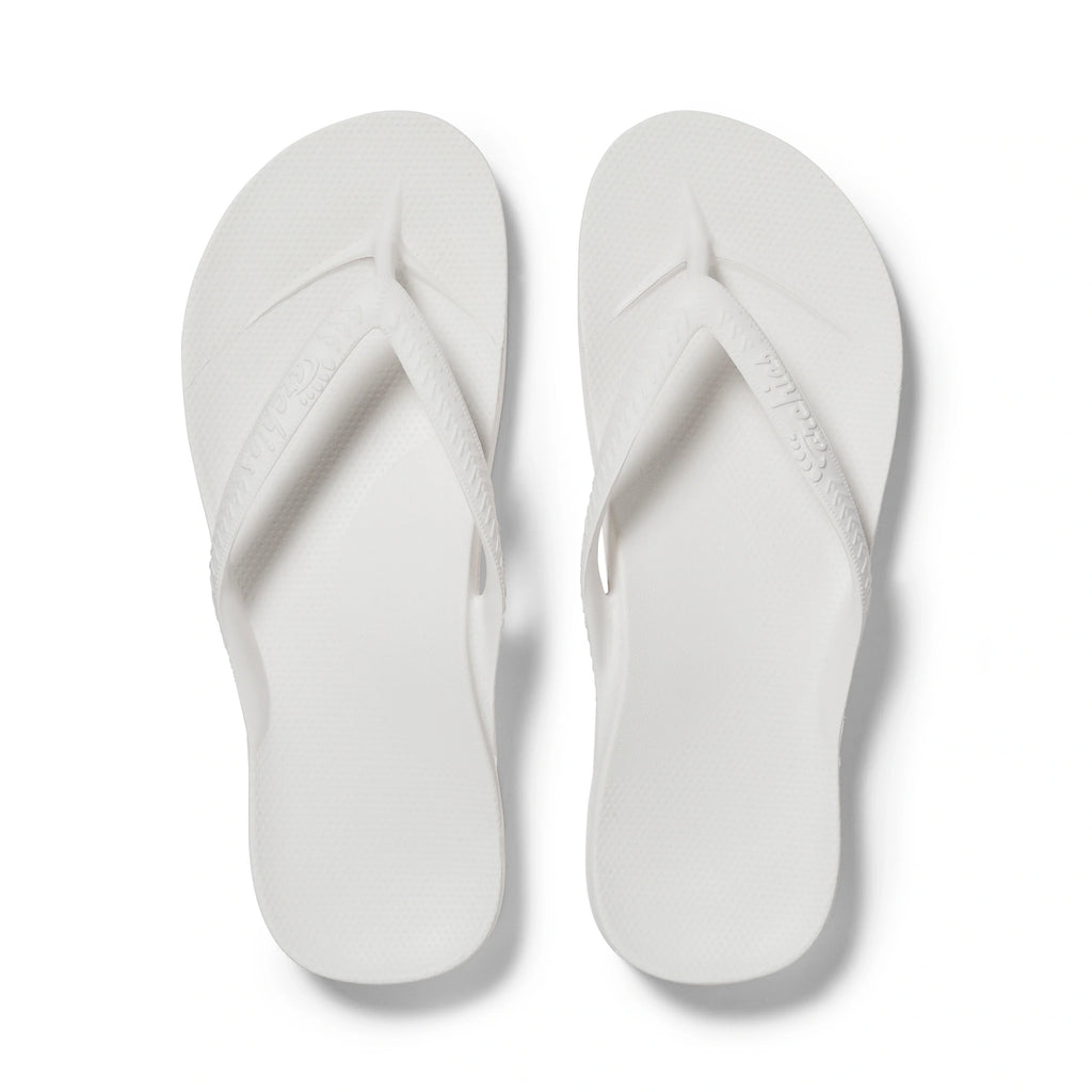 Arch Support Flip Flops - Classic - White - Daily Open Toe Sandals