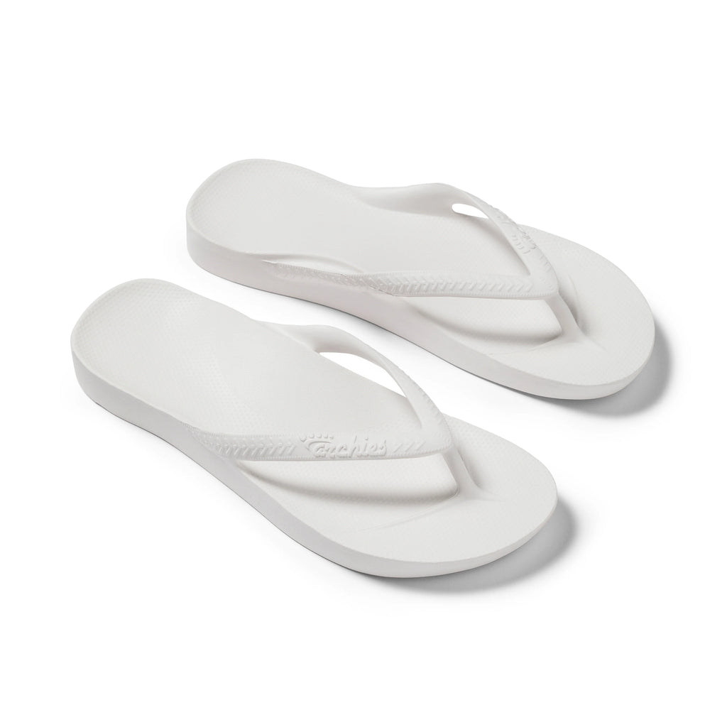 Arch Support Flip Flops - Classic - White - Daily Open Toe Sandals