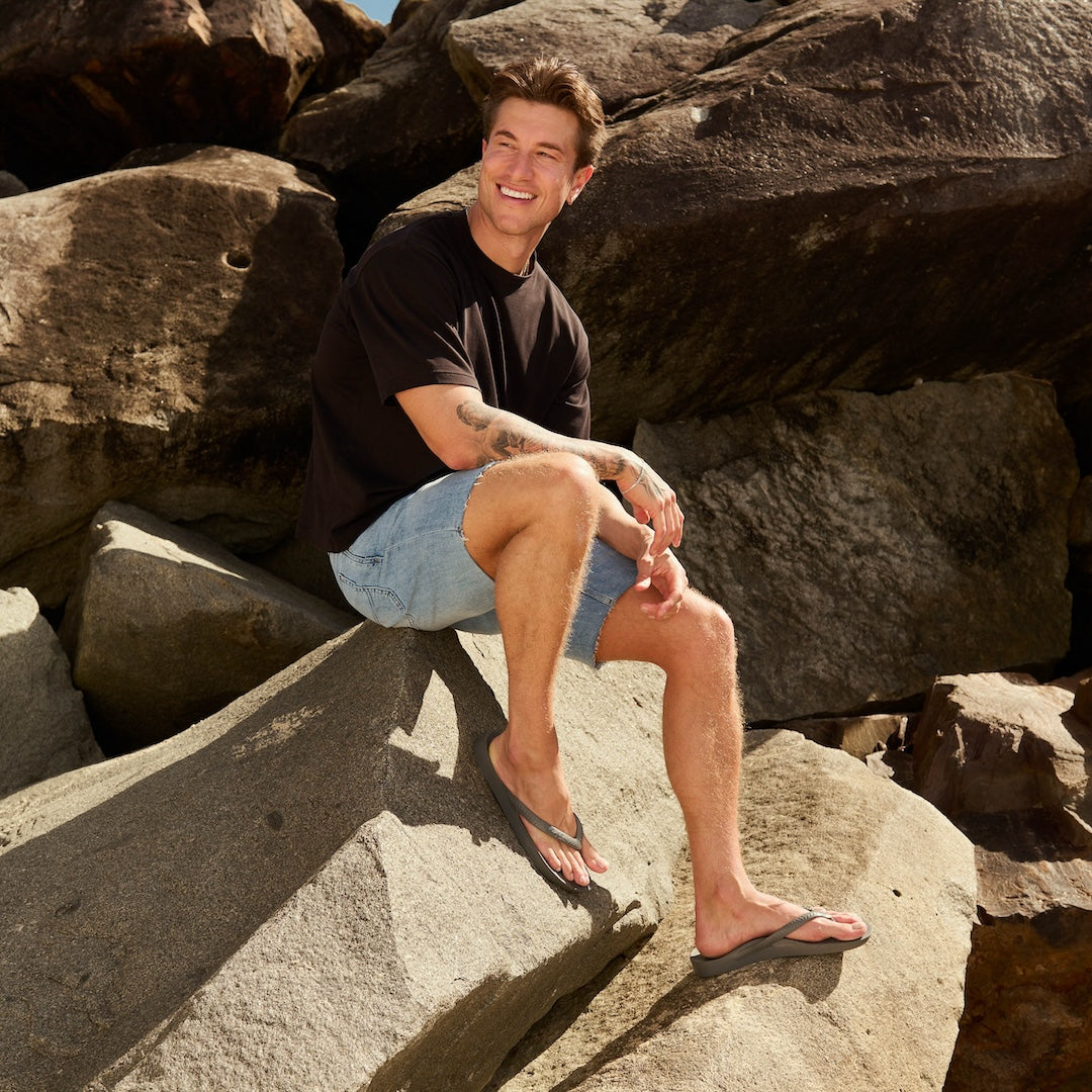 Arch Support Flip Flops - Classic - Charcoal - Walk Ready Easy Fit Slides
