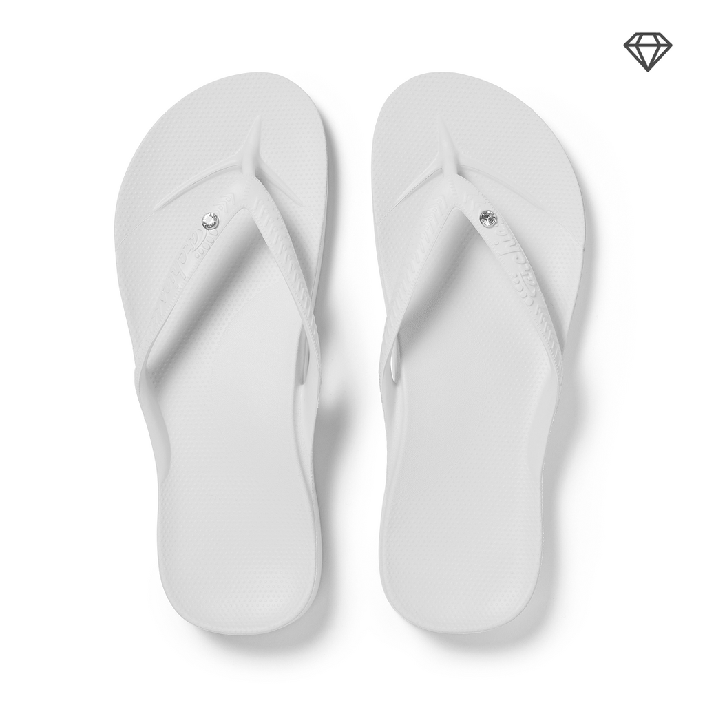Arch Support Flip Flops - Classic - Crystal White - Walk Ready Travel Sandals