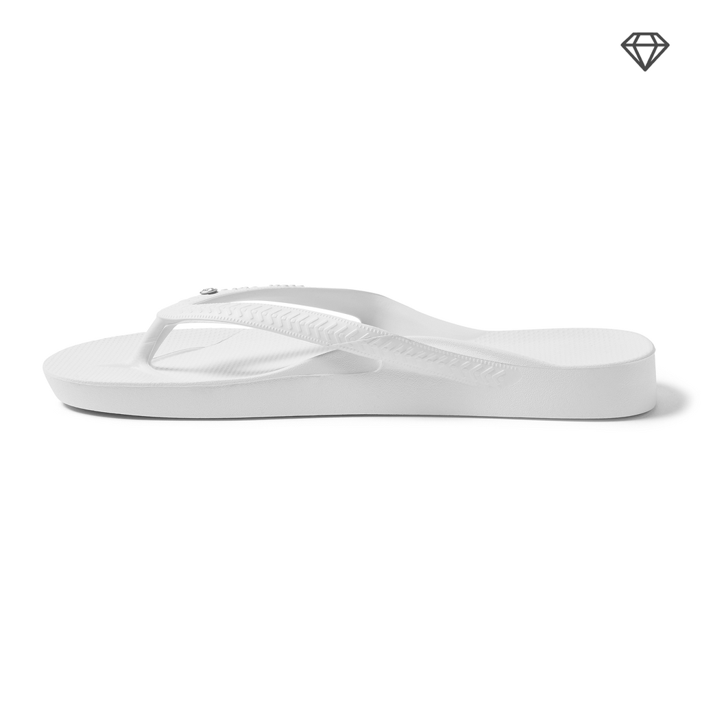 Arch Support Flip Flops - Classic - Crystal White - Walk Ready Travel Sandals