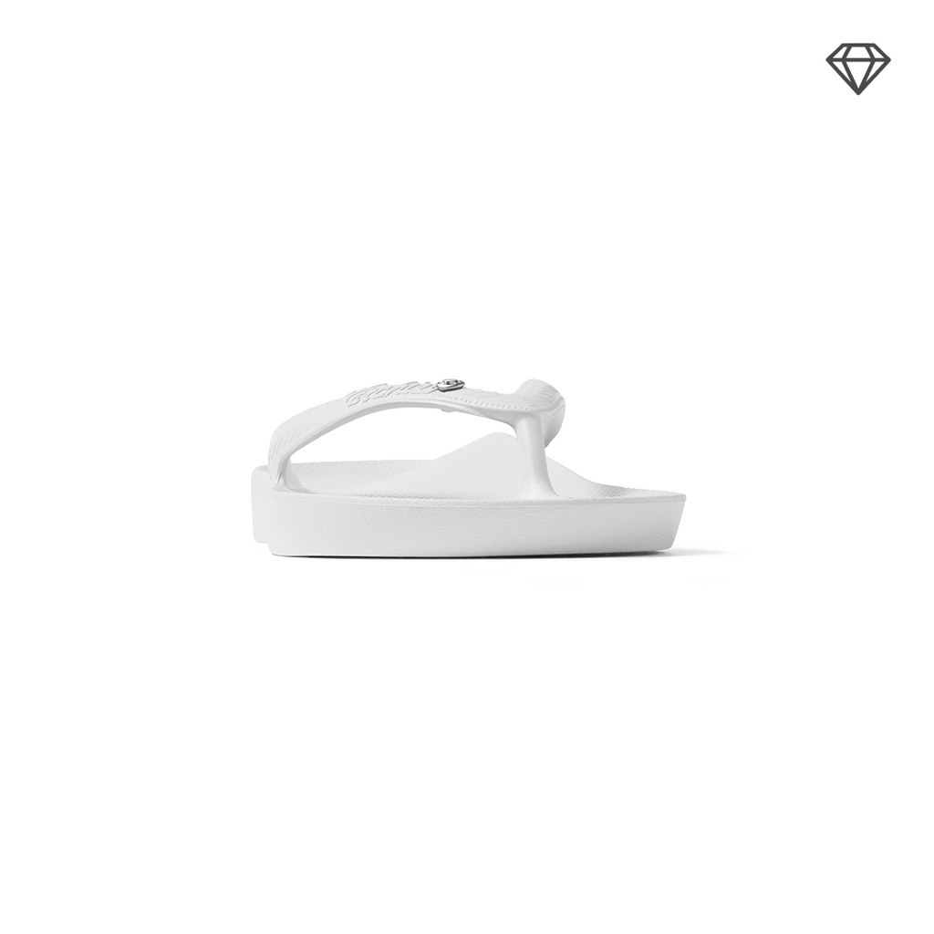Arch Support Flip Flops - Classic - Crystal White - Walk Ready Travel Sandals