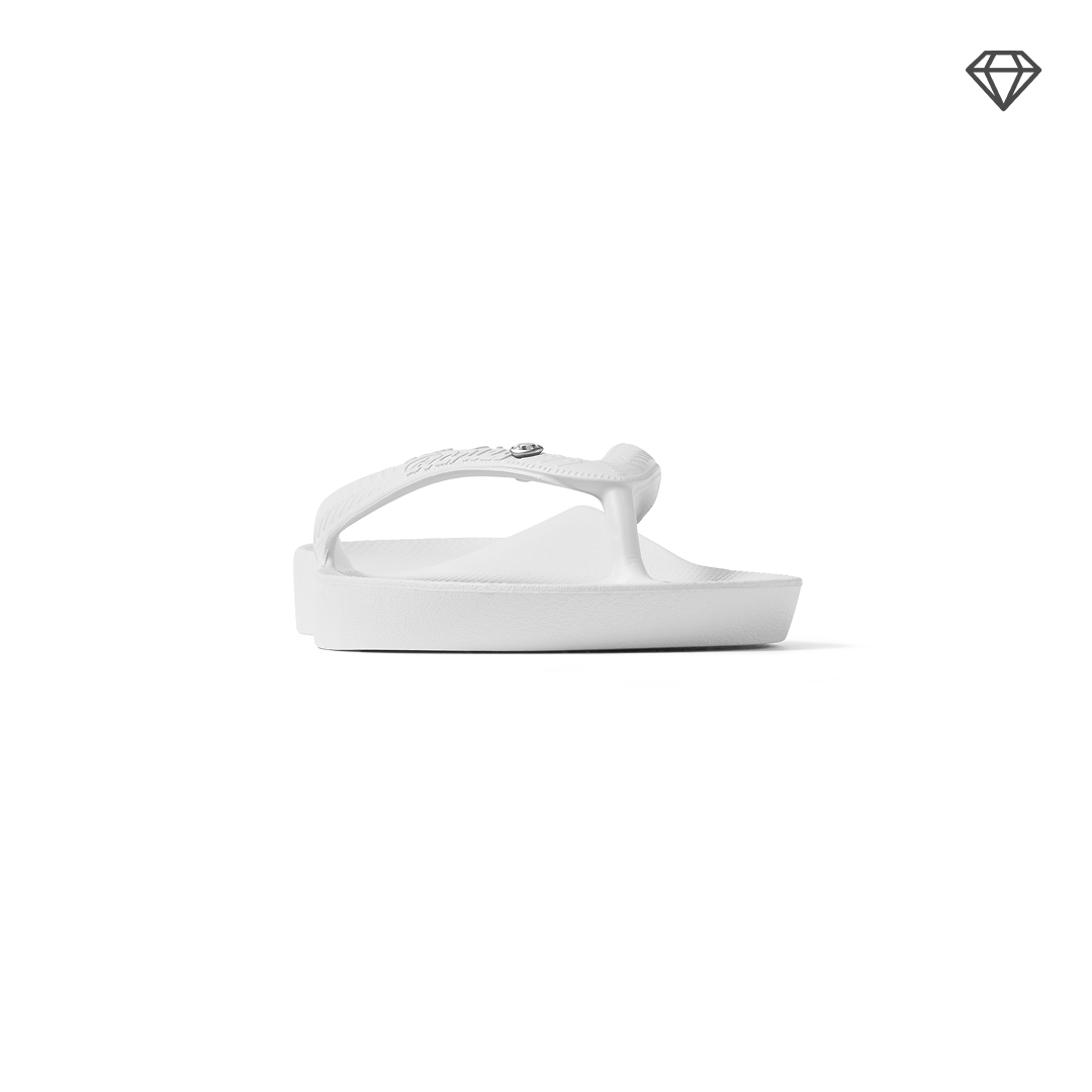 Arch Support Flip Flops - Classic - Crystal White - Walk Ready Travel Sandals