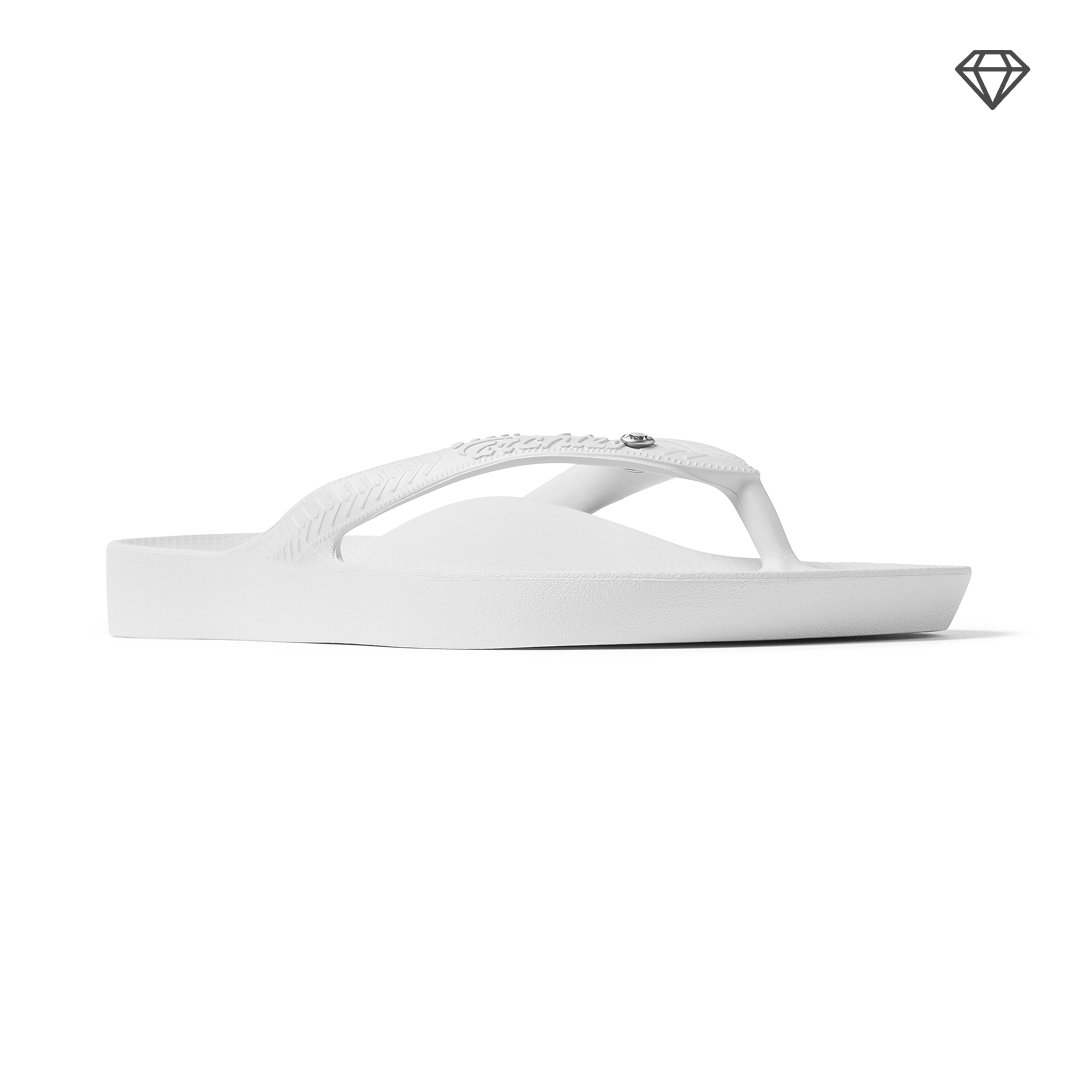 Arch Support Flip Flops - Classic - Crystal White - Walk Ready Travel Sandals