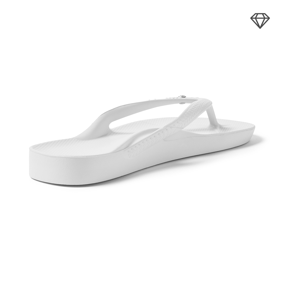 Arch Support Flip Flops - Classic - Crystal White - Walk Ready Travel Sandals