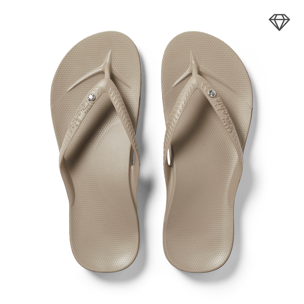 Arch Support Flip Flops - Classic - Crystal Taupe - Fresh Comfort Slides