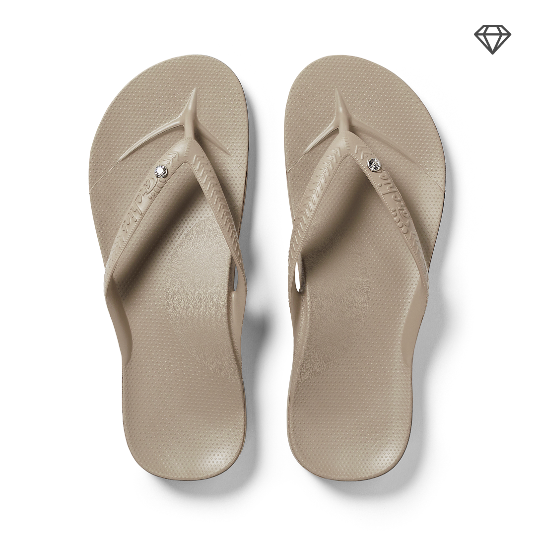 Arch Support Flip Flops - Classic - Crystal Taupe - Fresh Comfort Slides