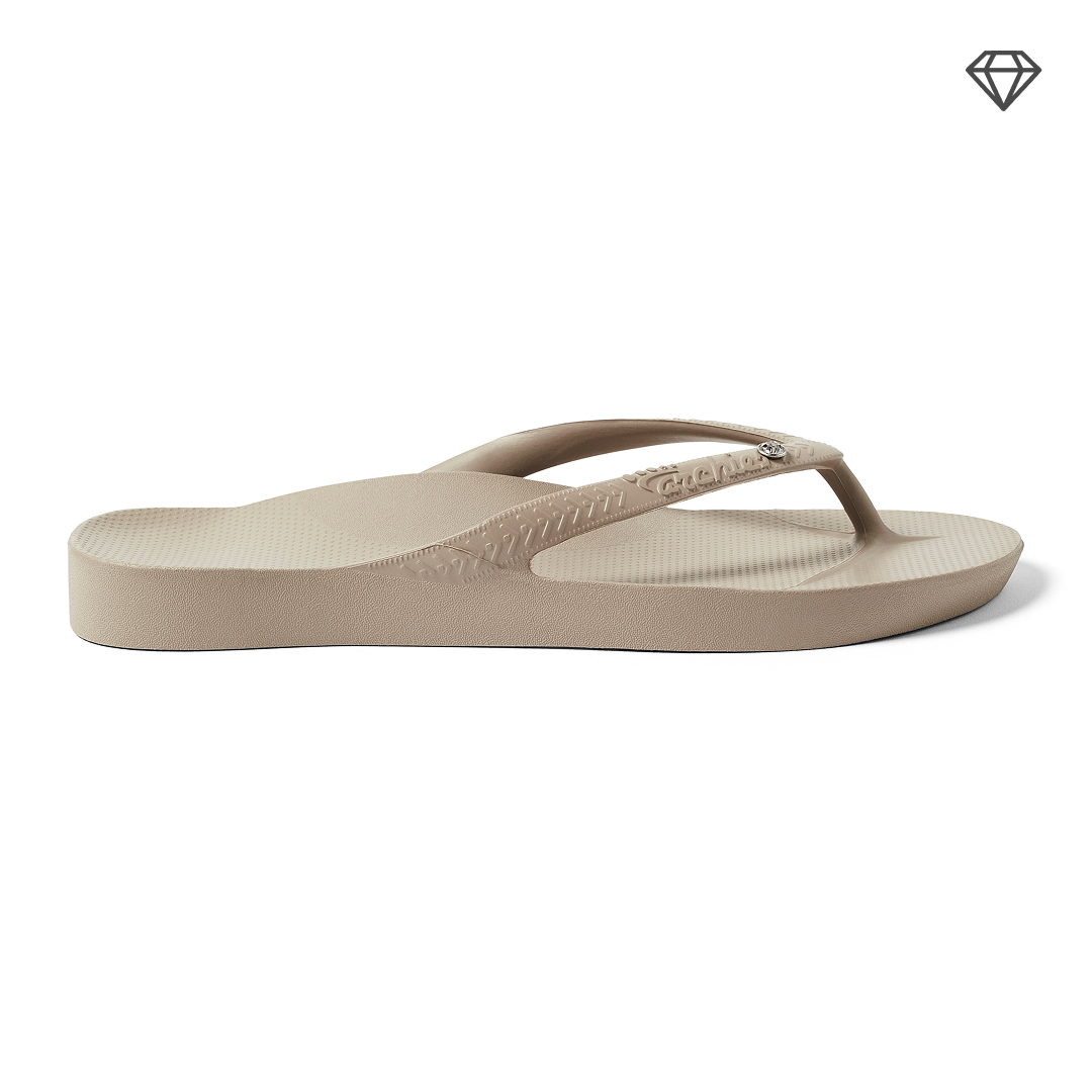 Arch Support Flip Flops - Classic - Crystal Taupe - Fresh Comfort Slides