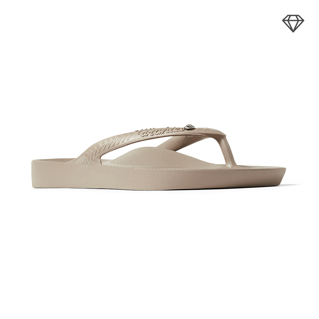 Arch Support Flip Flops - Classic - Crystal Taupe - Fresh Comfort Slides