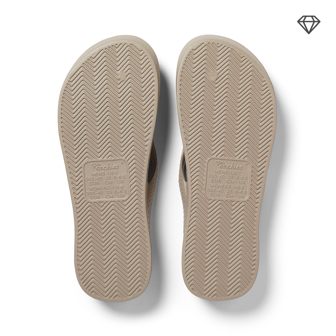 Arch Support Flip Flops - Classic - Crystal Taupe - Fresh Comfort Slides