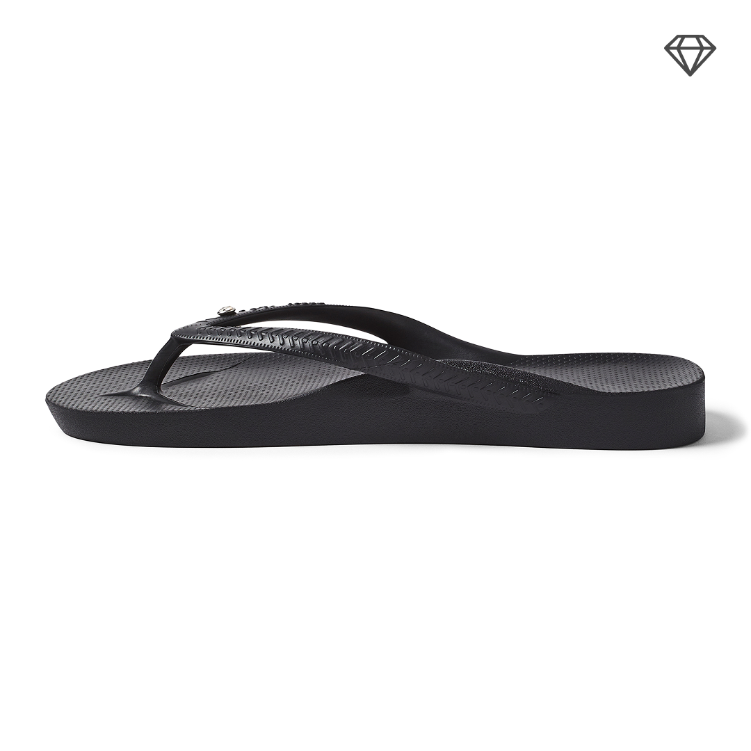 Arch Support Flip Flops - Classic - Crystal Black - Simple Everyday Sandals