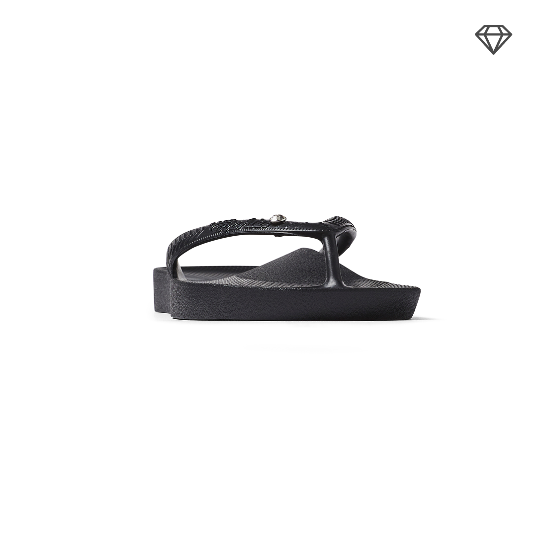 Arch Support Flip Flops - Classic - Crystal Black - Simple Everyday Sandals