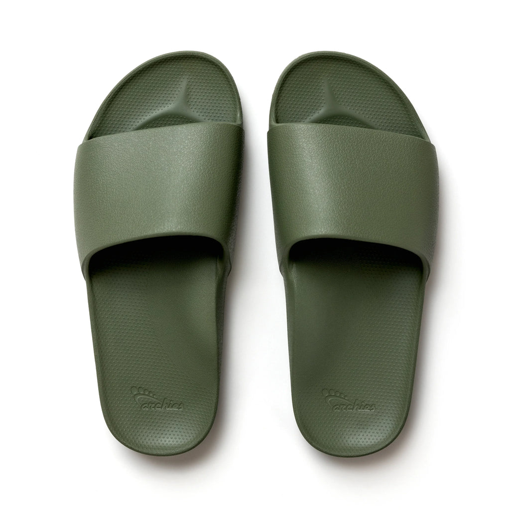 Arch Support Slides - Classic - Olive - Weekend Soft Strap Sandals