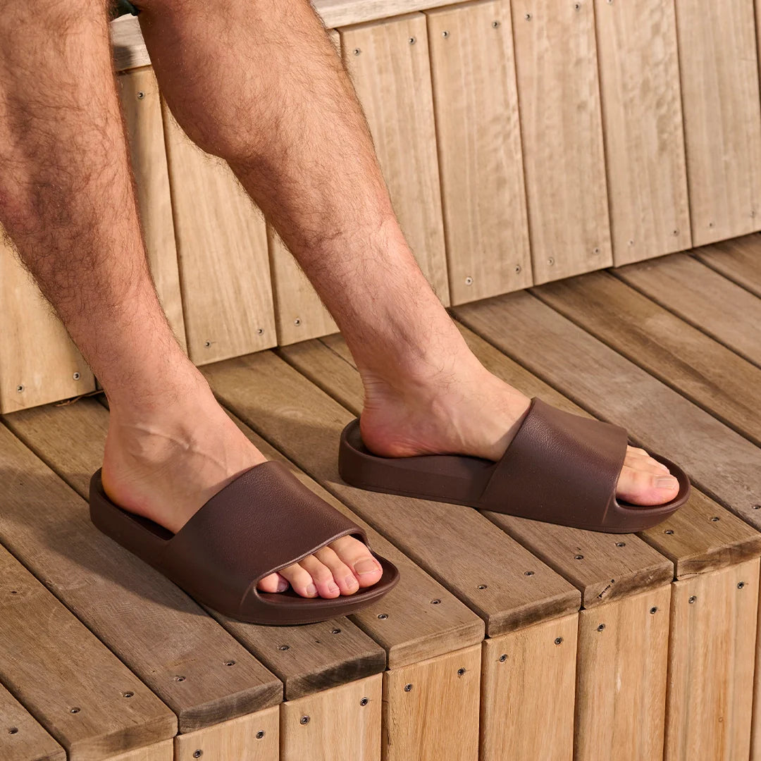 Arch Support Slides - Classic - Brown - Soft Step Sandals