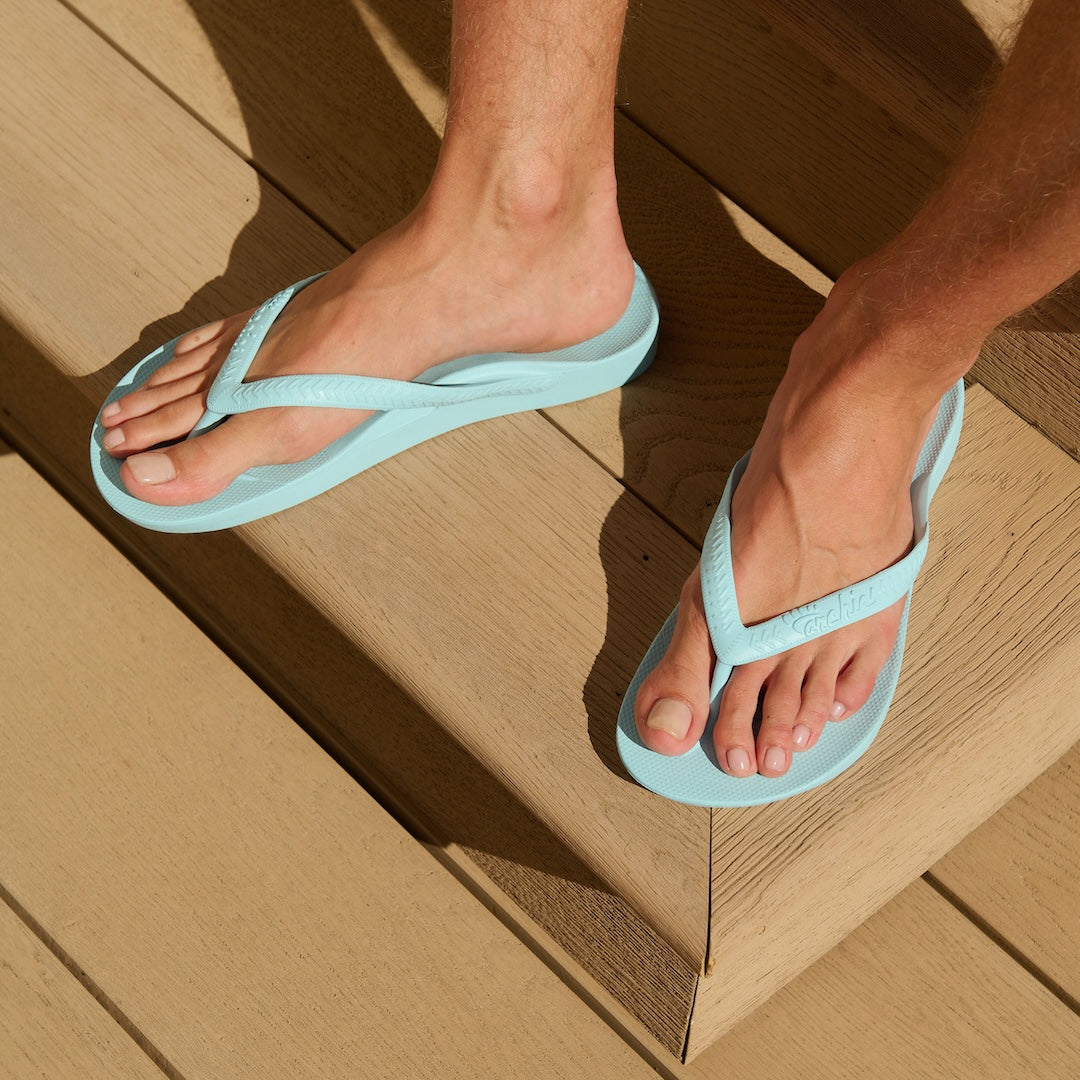 Arch Support Flip Flops - Classic - Sky Blue - Soft Step Vacation Sandals