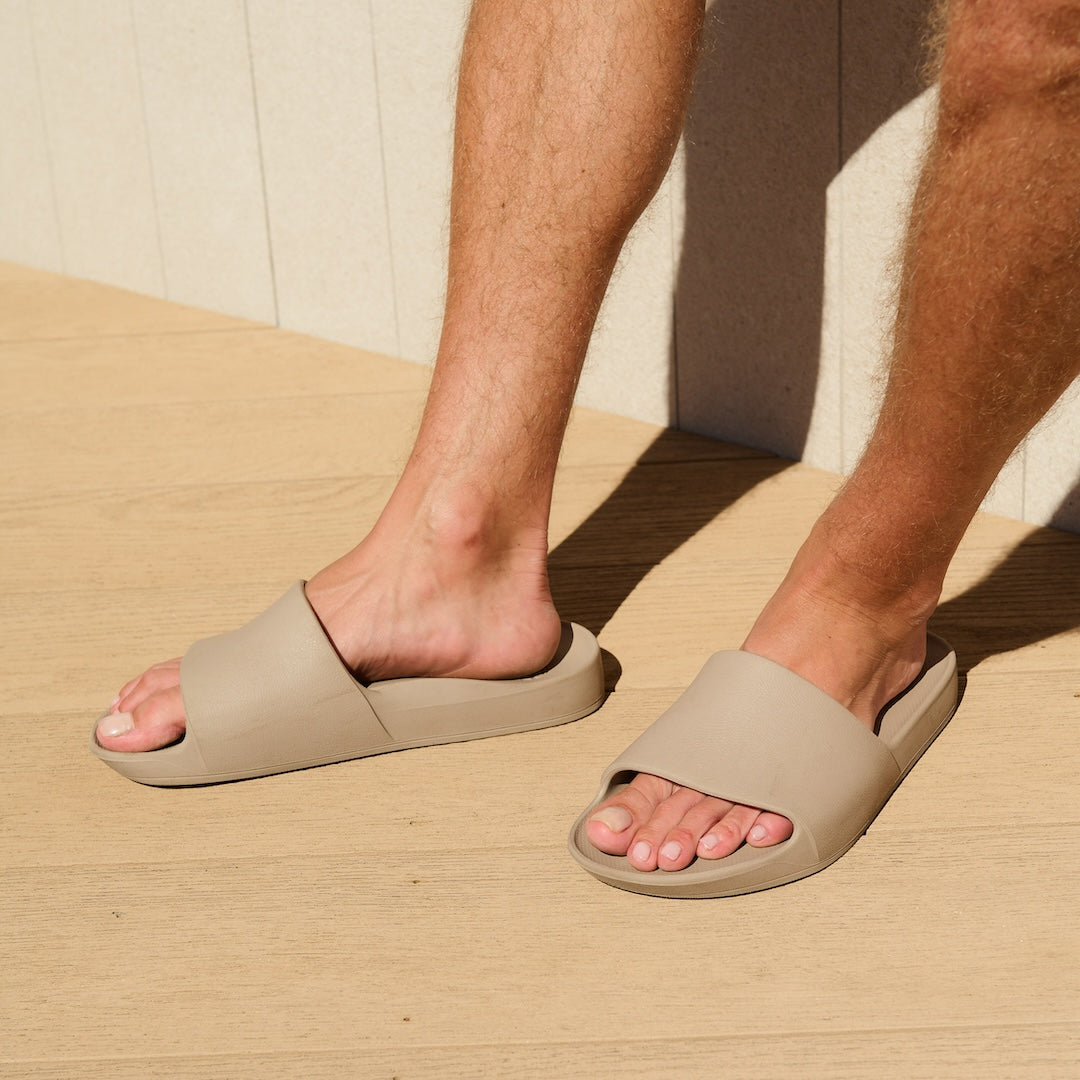 Arch Support Slides - Classic - Taupe - Daily Pool Slides