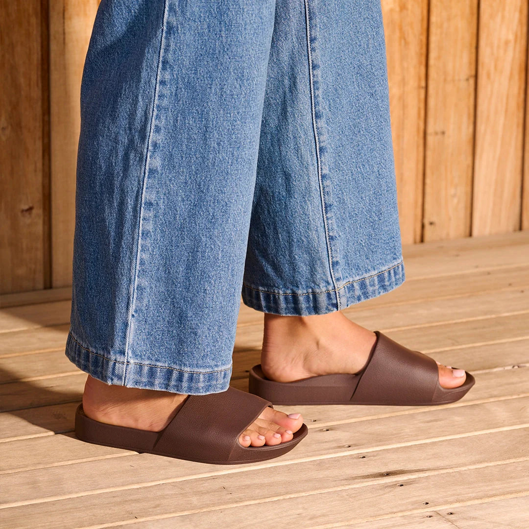 Arch Support Slides - Classic - Brown - Soft Step Sandals
