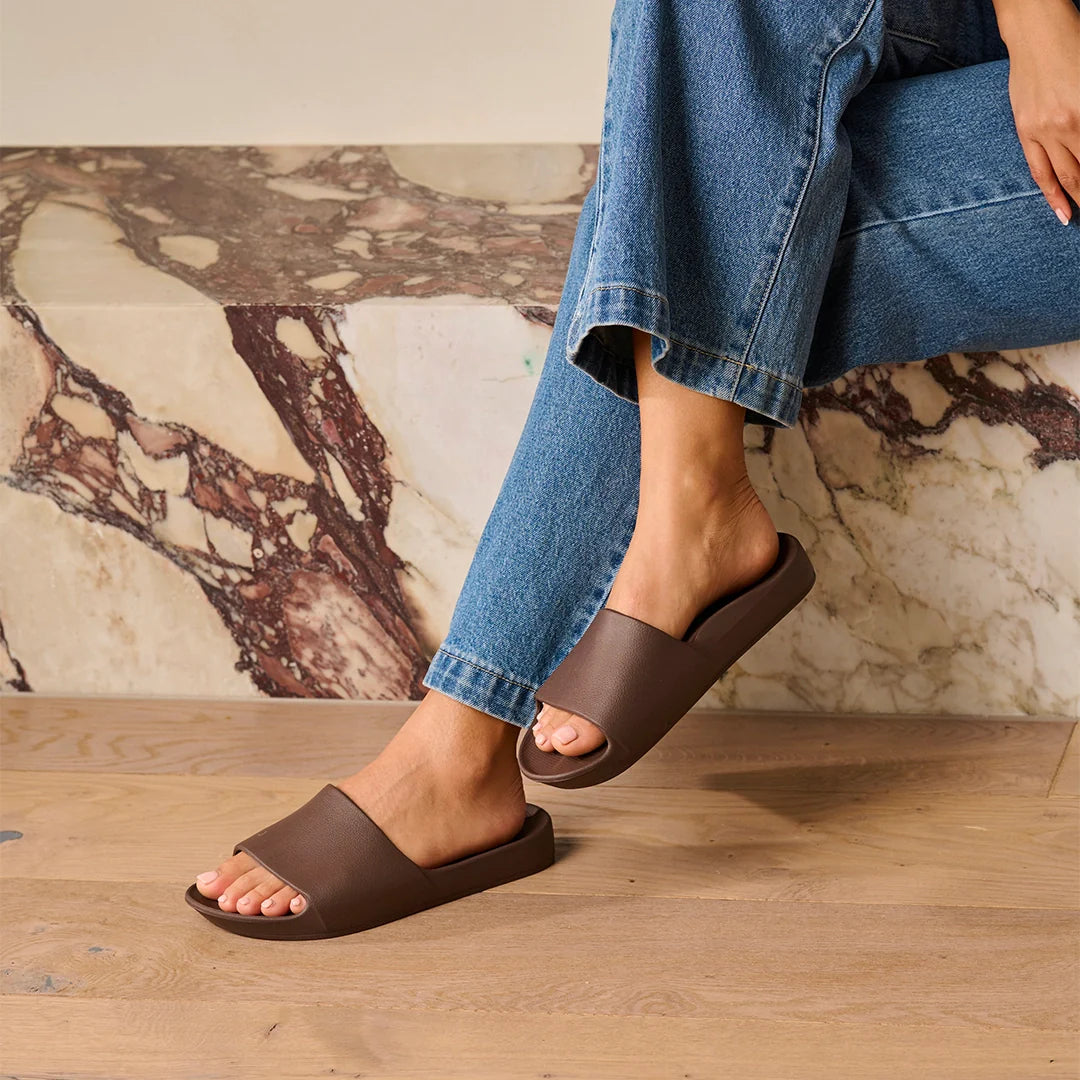 Arch Support Slides - Classic - Brown - Soft Step Sandals